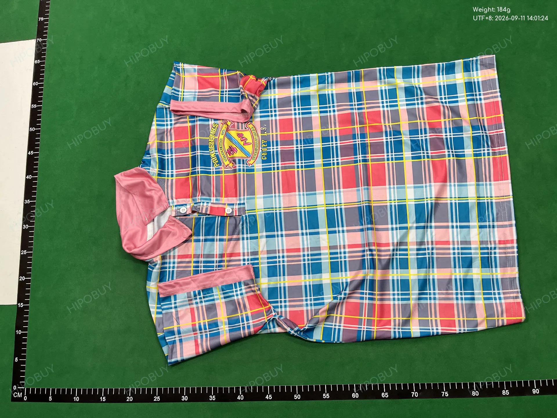 Foto QC 6 de Other Shirt Plaid American Vintage Crest Polo Pink Blue
