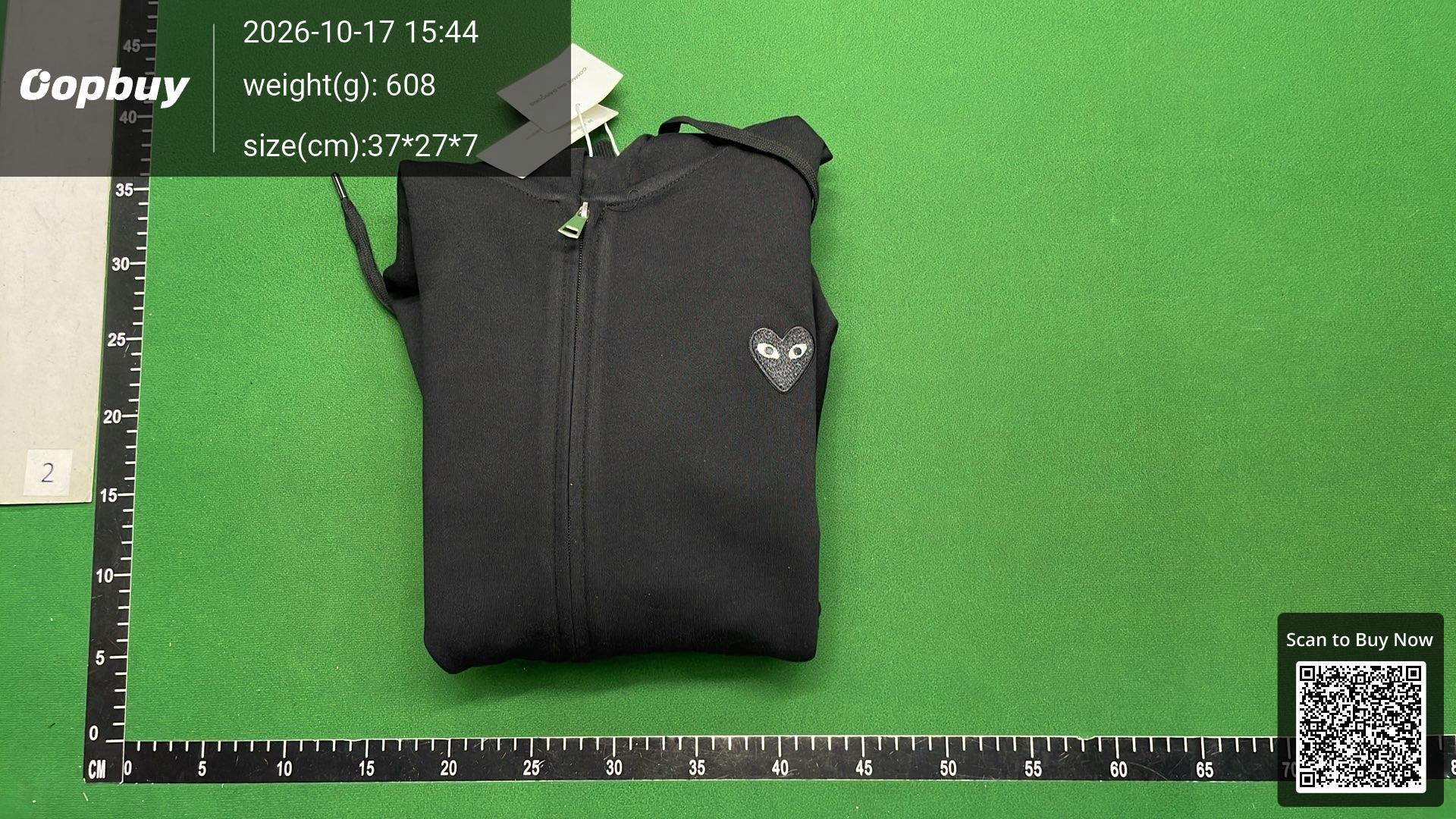 Foto QC 8 de Comme des Garçons Play Hoodie Large Heart Logo Black