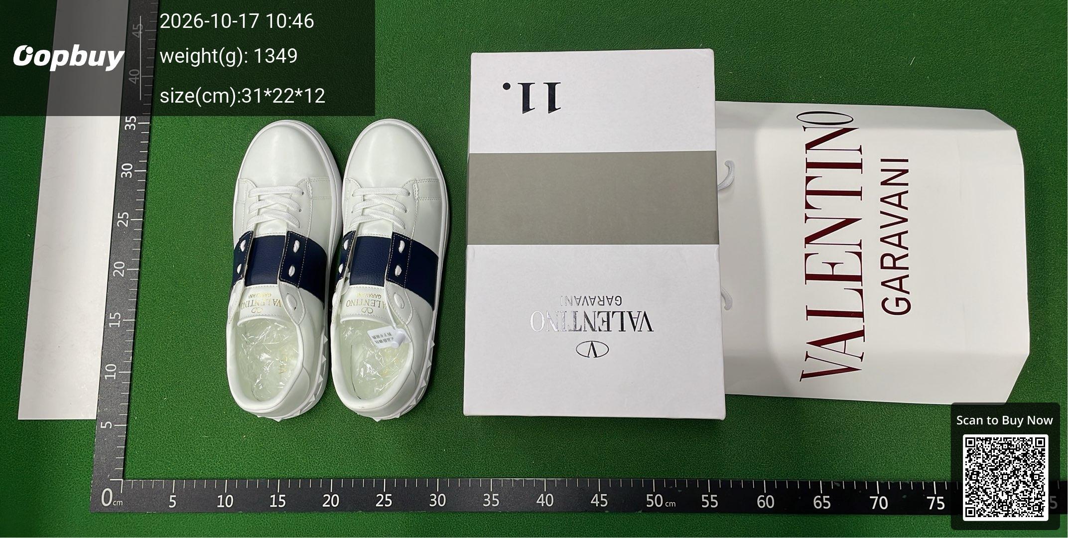 Foto QC 1 de Valentino Open Rockstud Leather Low Sneakers White Black