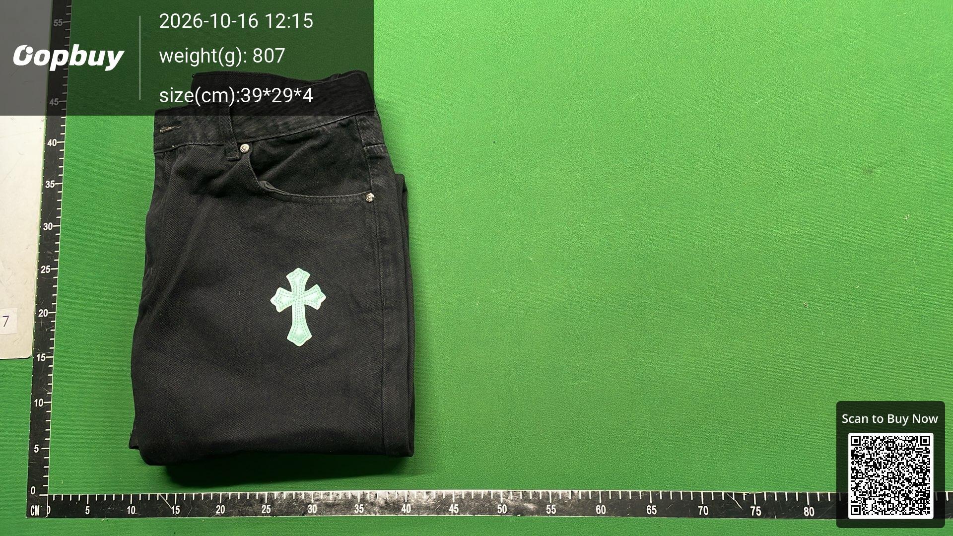 Foto QC 8 de Chrome Hearts Levi's Jeans Cross Patch Light Blue Green White