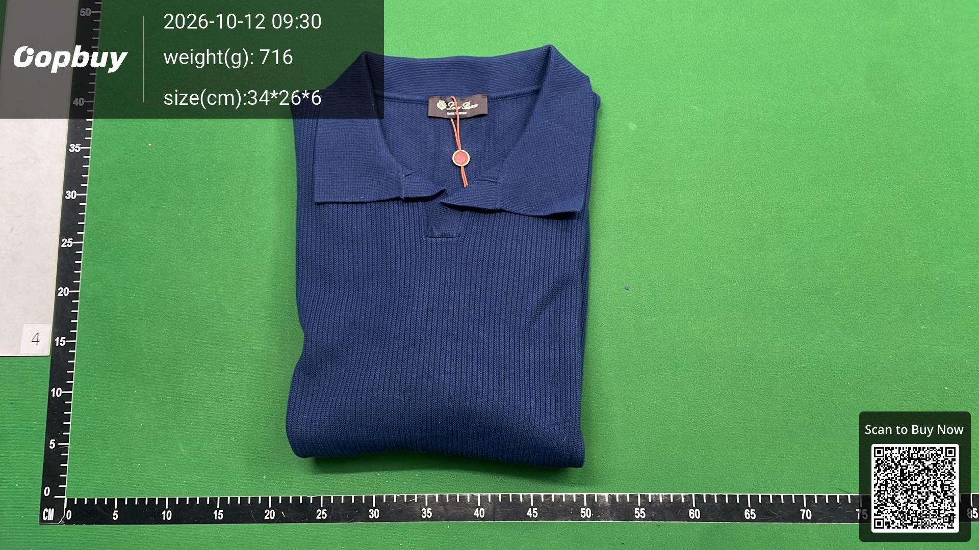 Foto QC 4 de Loro Piana Cashmere V-Neck Sweater Navy