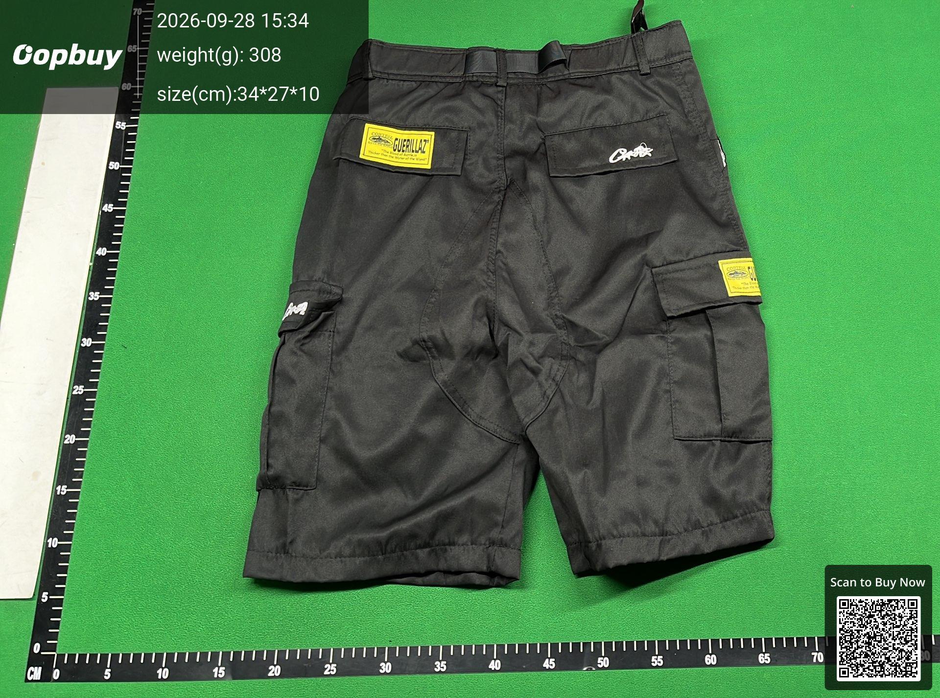Foto QC 3 de Corteiz Alcatraz Cargo Shorts Cruise Print Loose Black