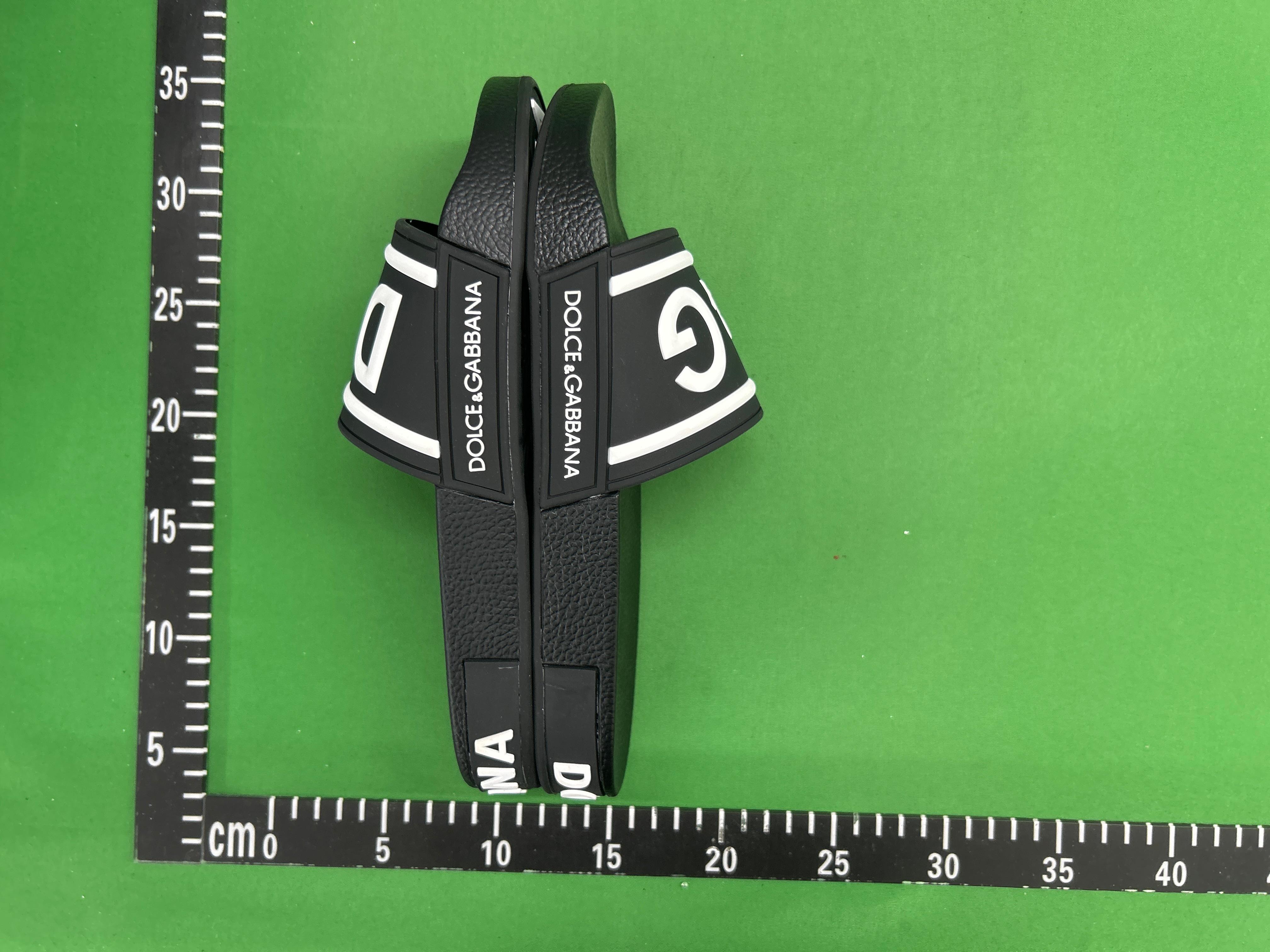 Foto QC 5 de Dolce & Gabbana Beachwear Slides Rubber D&G Logo Black White CS1786 AX389 8B956
