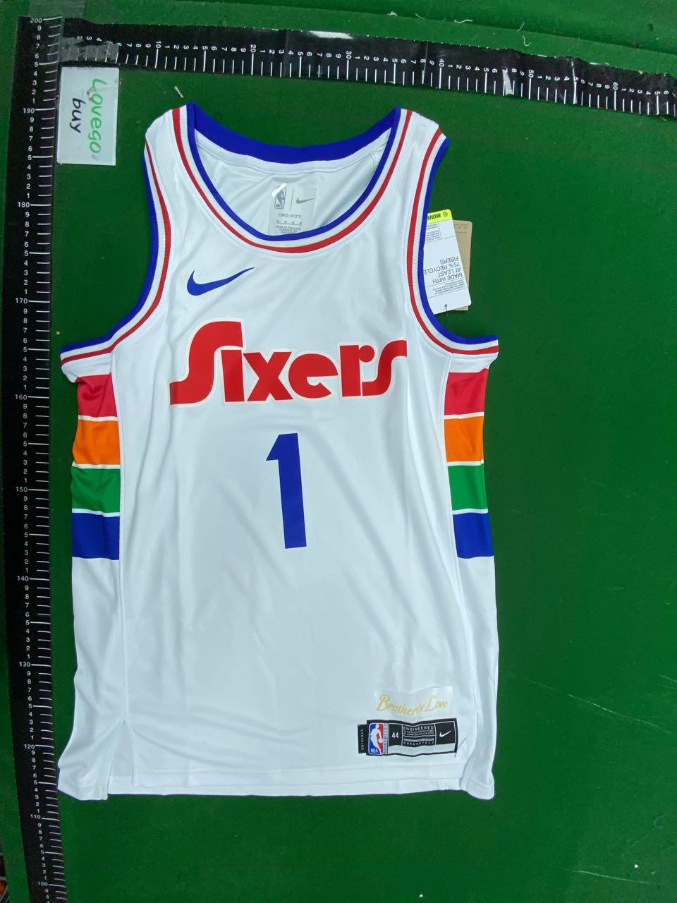 Foto QC 7 de Nike x NBA x Philadelphia 76ers 2024/25 Paul George Icon Edition Swingman Jersey Blue