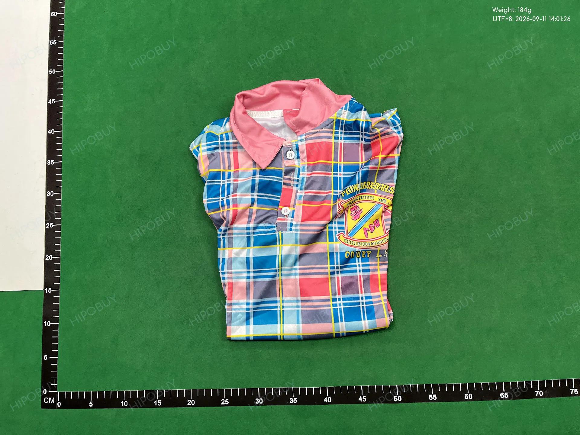 Foto QC 8 de Other Shirt Plaid American Vintage Crest Polo Pink Blue