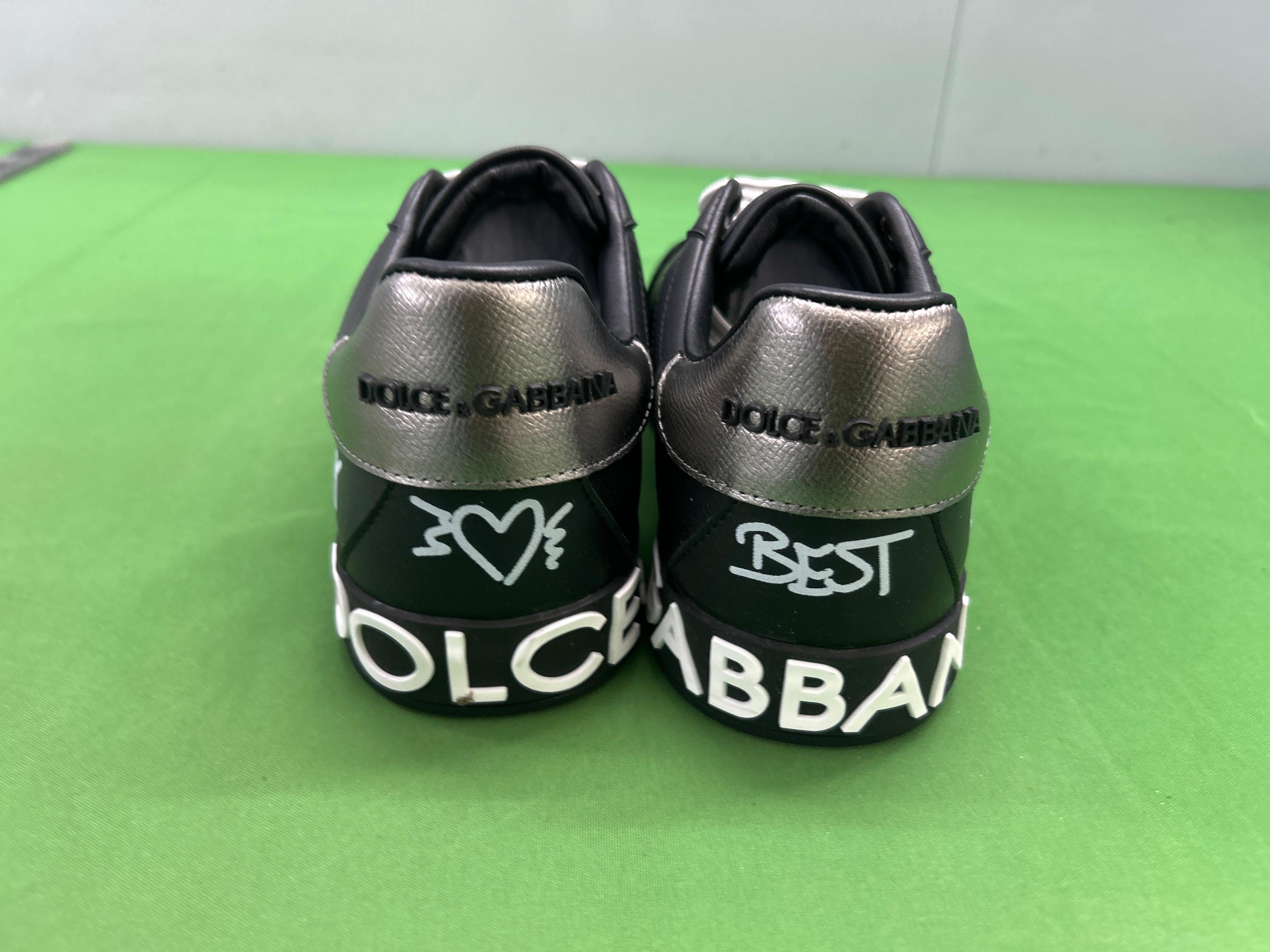 Foto QC 3 de Dolce & Gabbana Portofino Sneakers Leather DG Logo Black