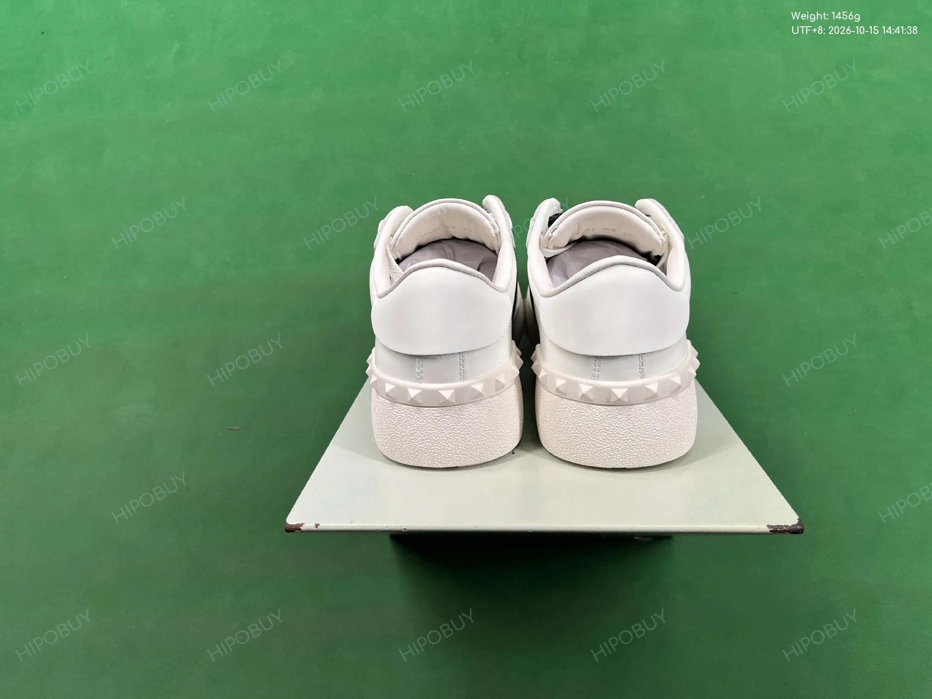 Foto QC 3 de Valentino Open Leather Low-Top Navy Band Rockstud White