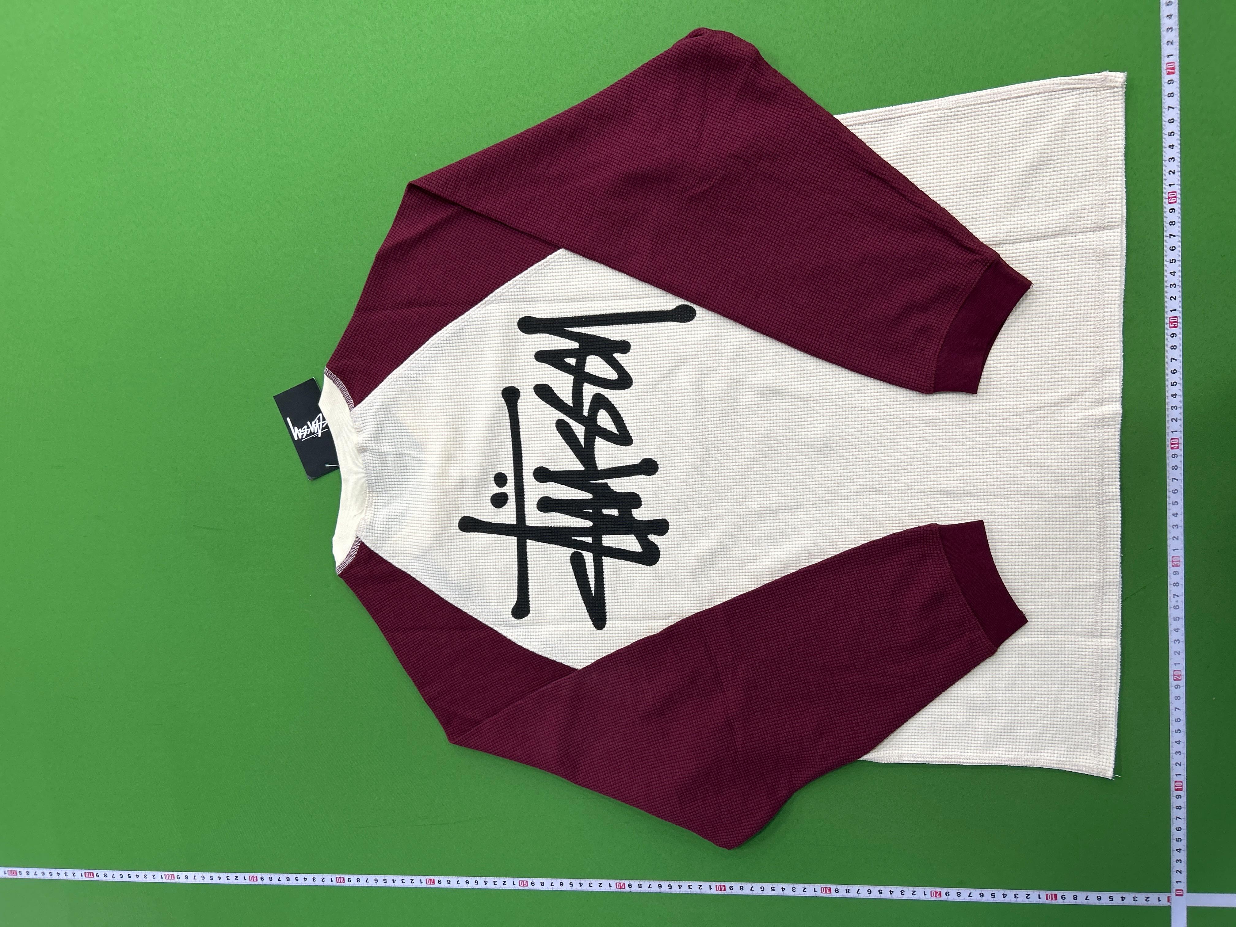 Foto QC 4 de Stussy Waffle Knit Raglan T-shirt Cream Burgundy
