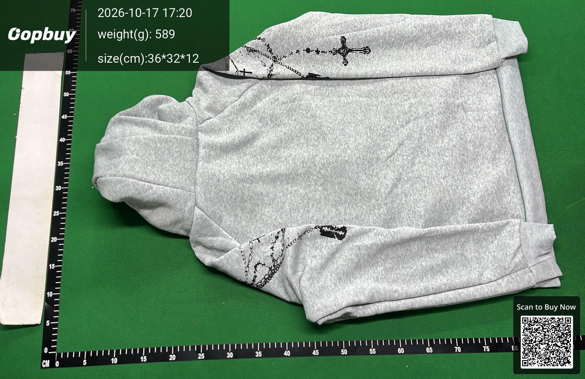 Foto QC 3 de Other Zip Sweater Detachable Fur Trim Graphic Print Grey