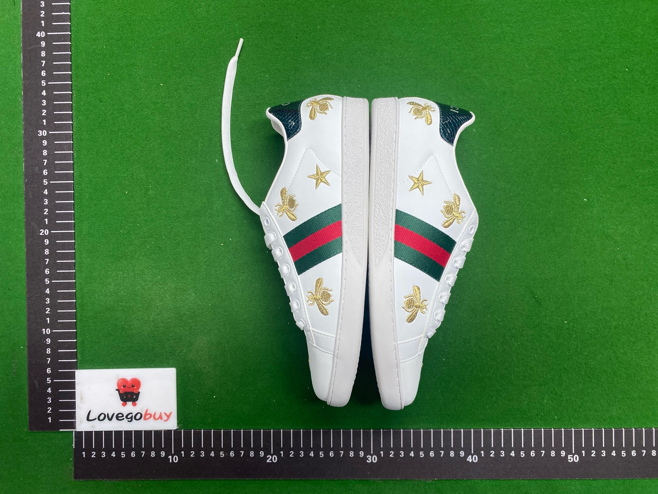 Foto QC 7 de Gucci Ace Leather Sneakers Bee Embroidery Black