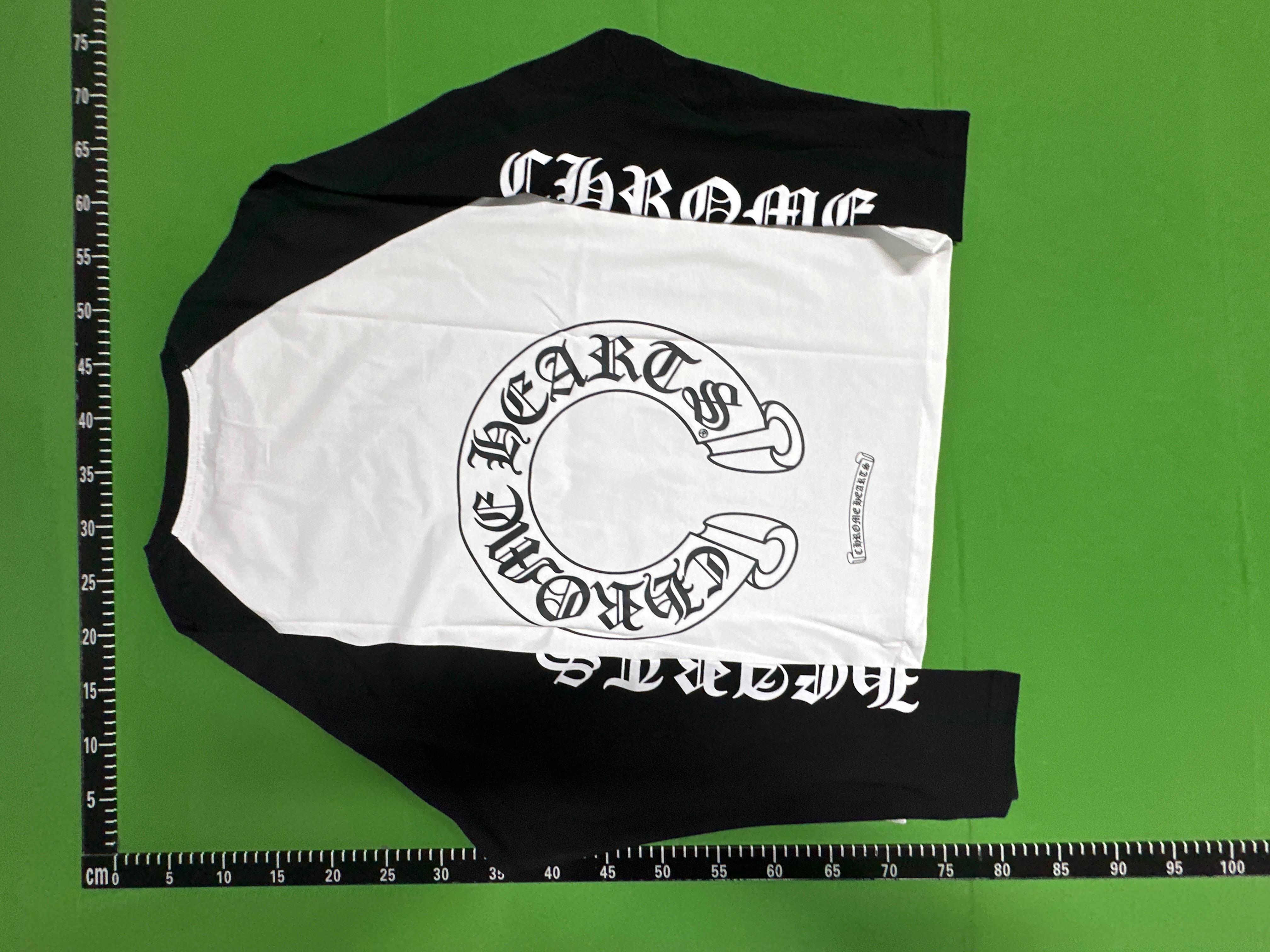 Foto QC 4 de Chrome Hearts Horseshoe Logo Script Print Raglan Long Sleeve T-shirt Blue White