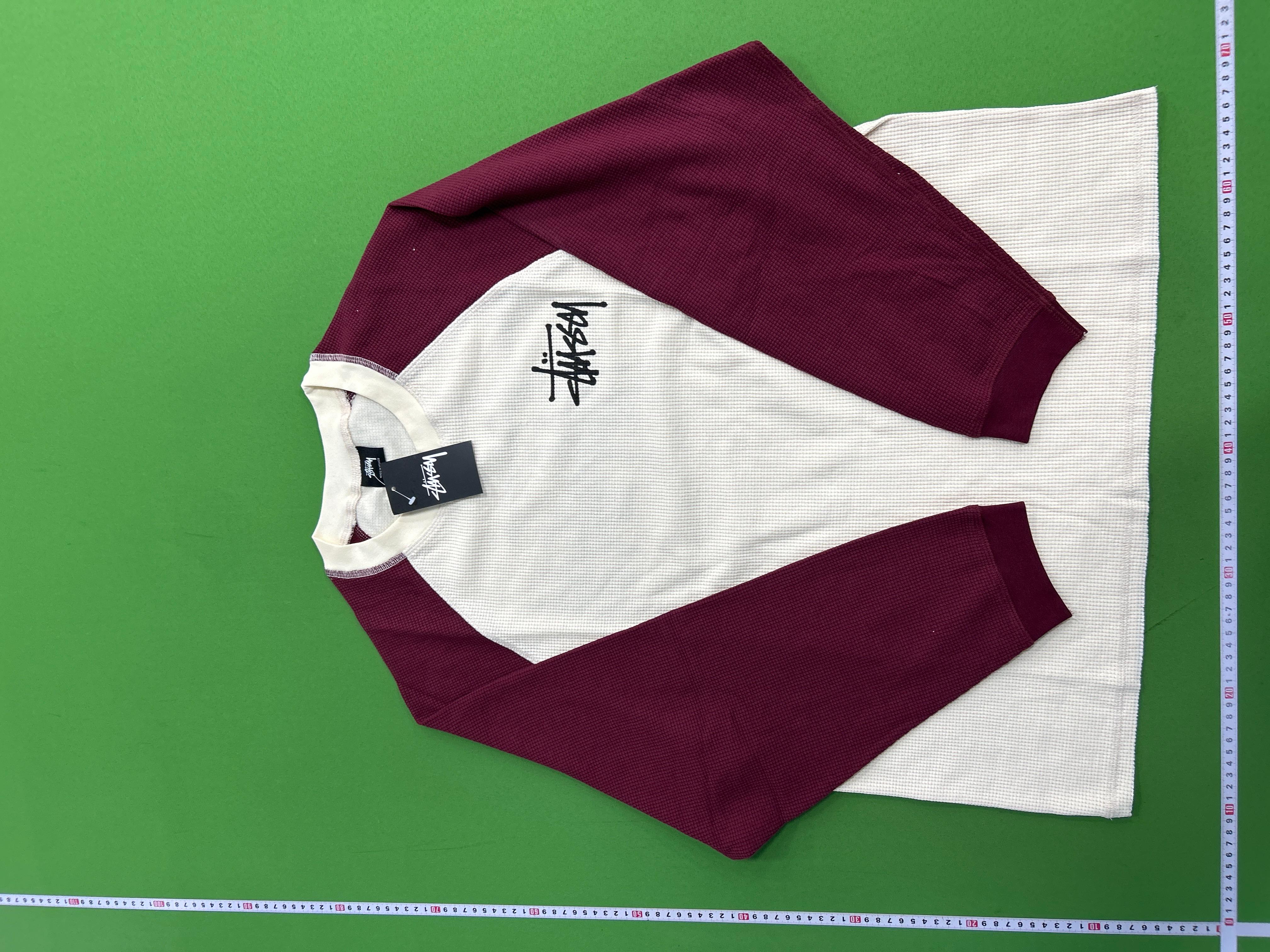 Foto QC 3 de Stussy Waffle Knit Raglan T-shirt Cream Burgundy