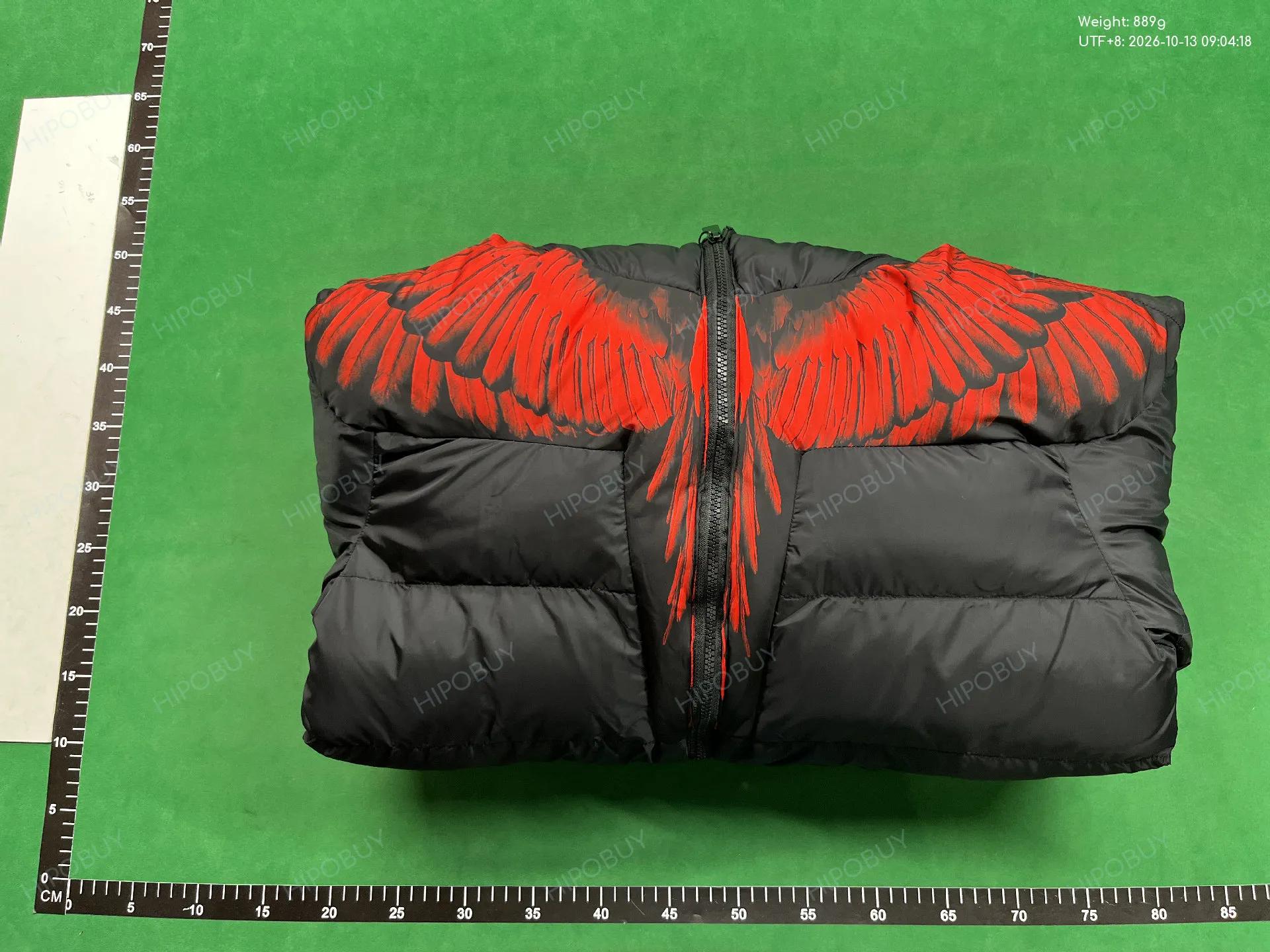 Foto QC 8 de Marcelo Burlon Wings Puffer Jacket Hooded Black Red