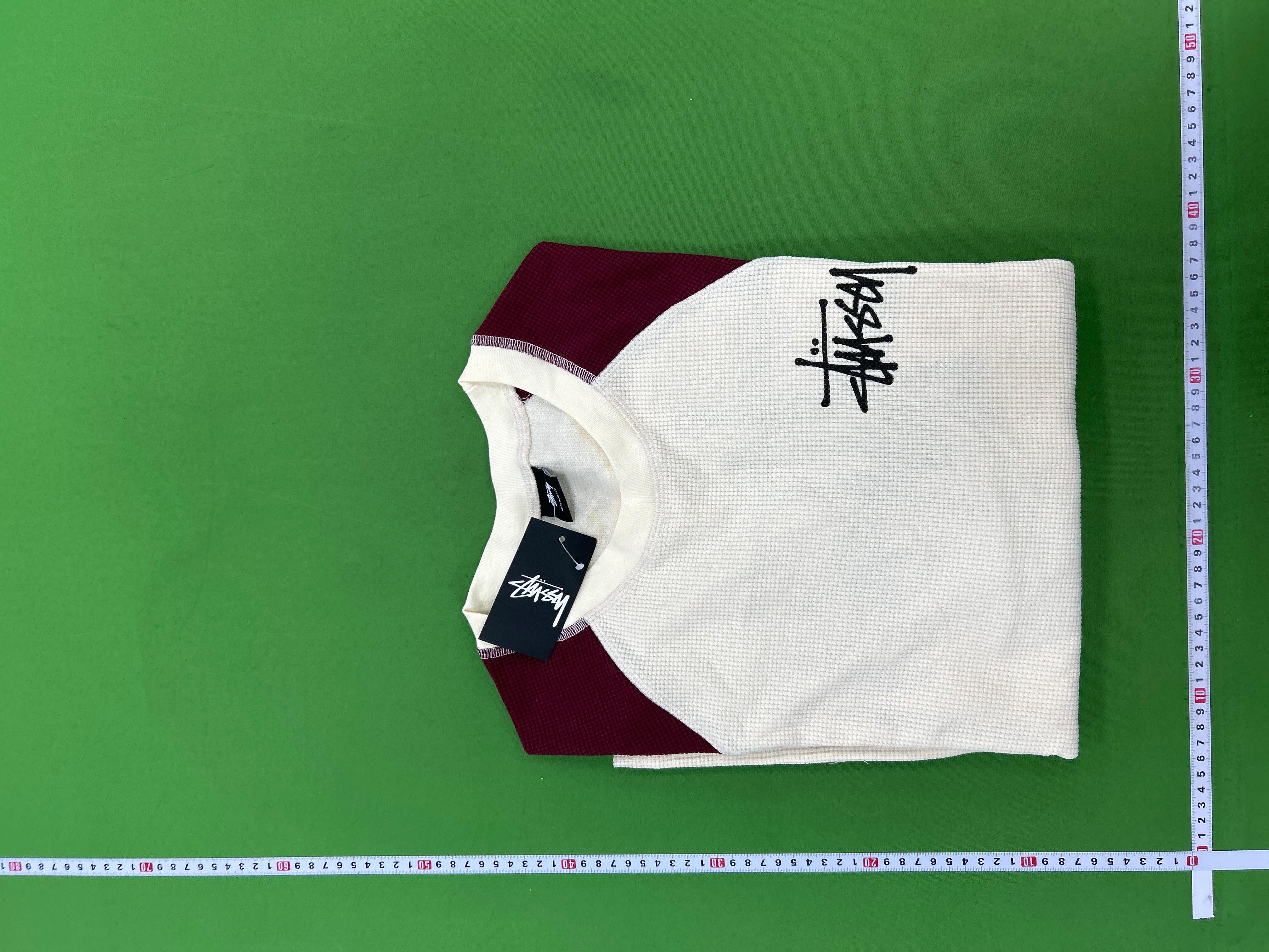 Foto QC 5 de Stussy Waffle Knit Raglan T-shirt Cream Burgundy