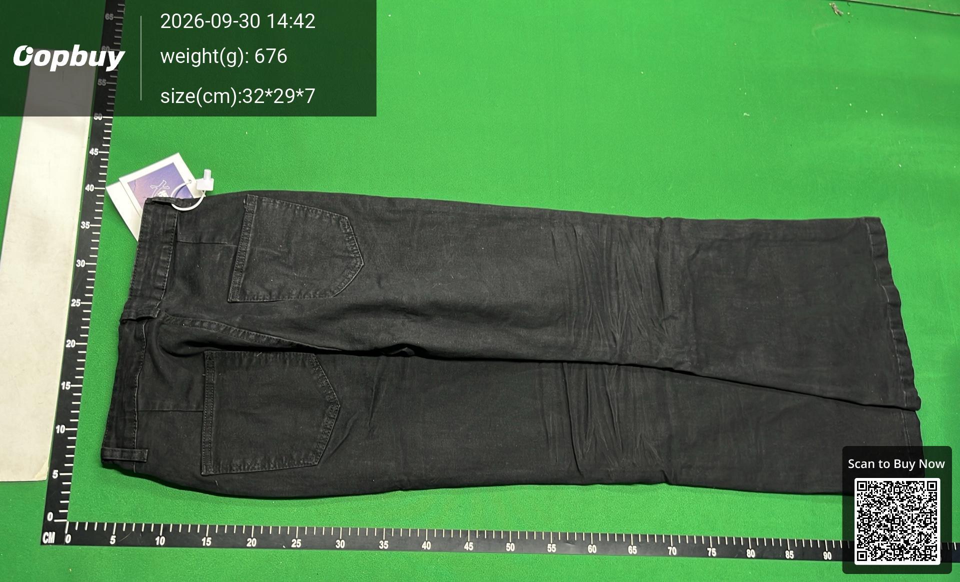 Foto QC 7 de Other Jeans Waxed Coated Biker Panelled Wide Leg Black