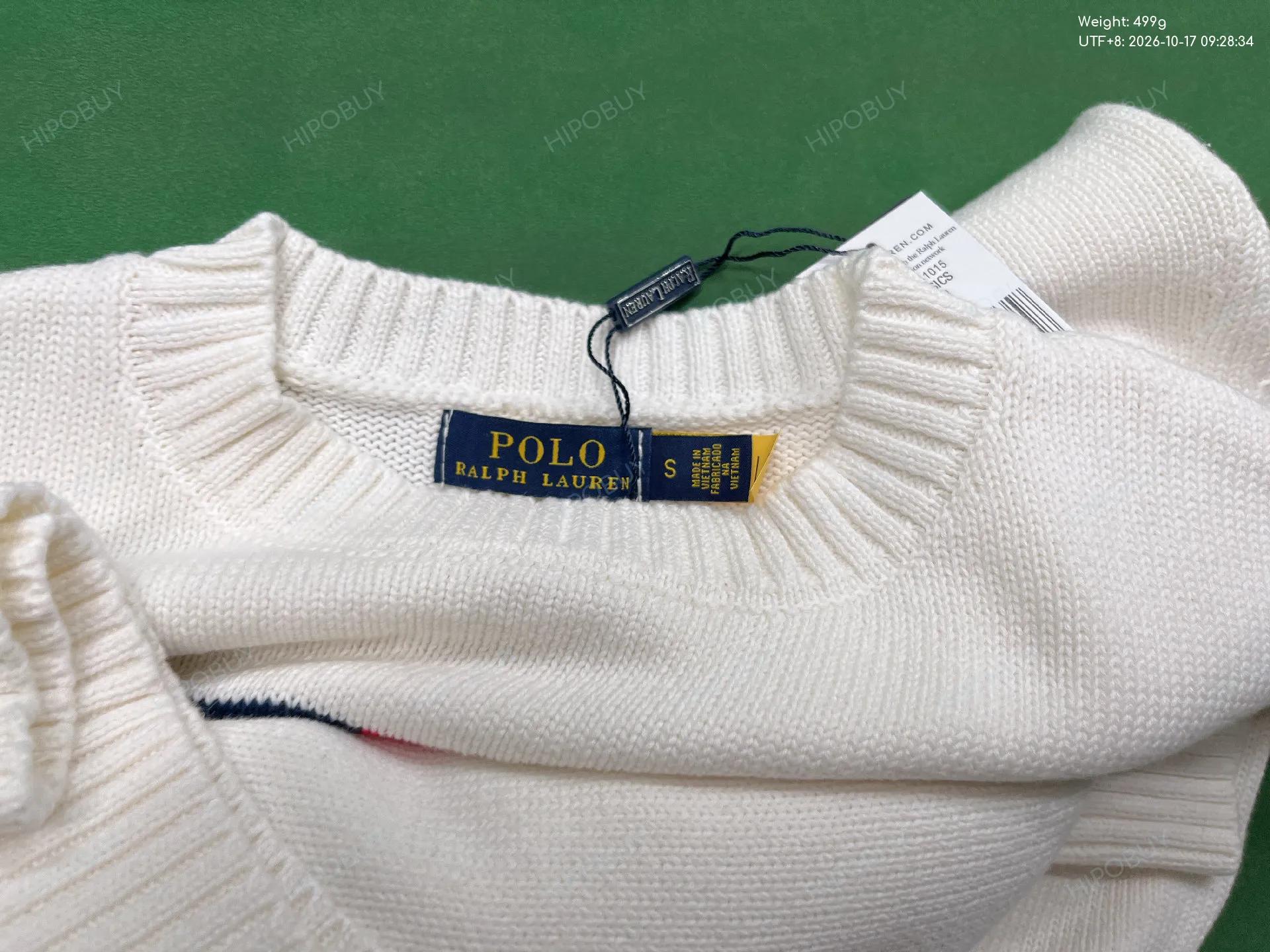Foto QC 5 de Polo Ralph Lauren Iconic American Flag Crewneck Sweater Cotton Hunter Navy