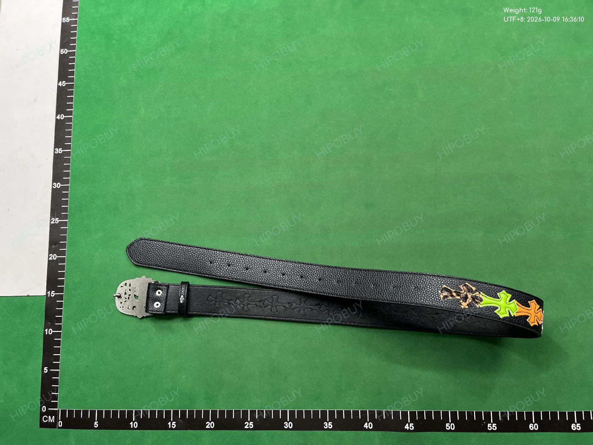 Foto QC 2 de Chrome Hearts Roller Buckle Multicolor Cross Patch Belt Black