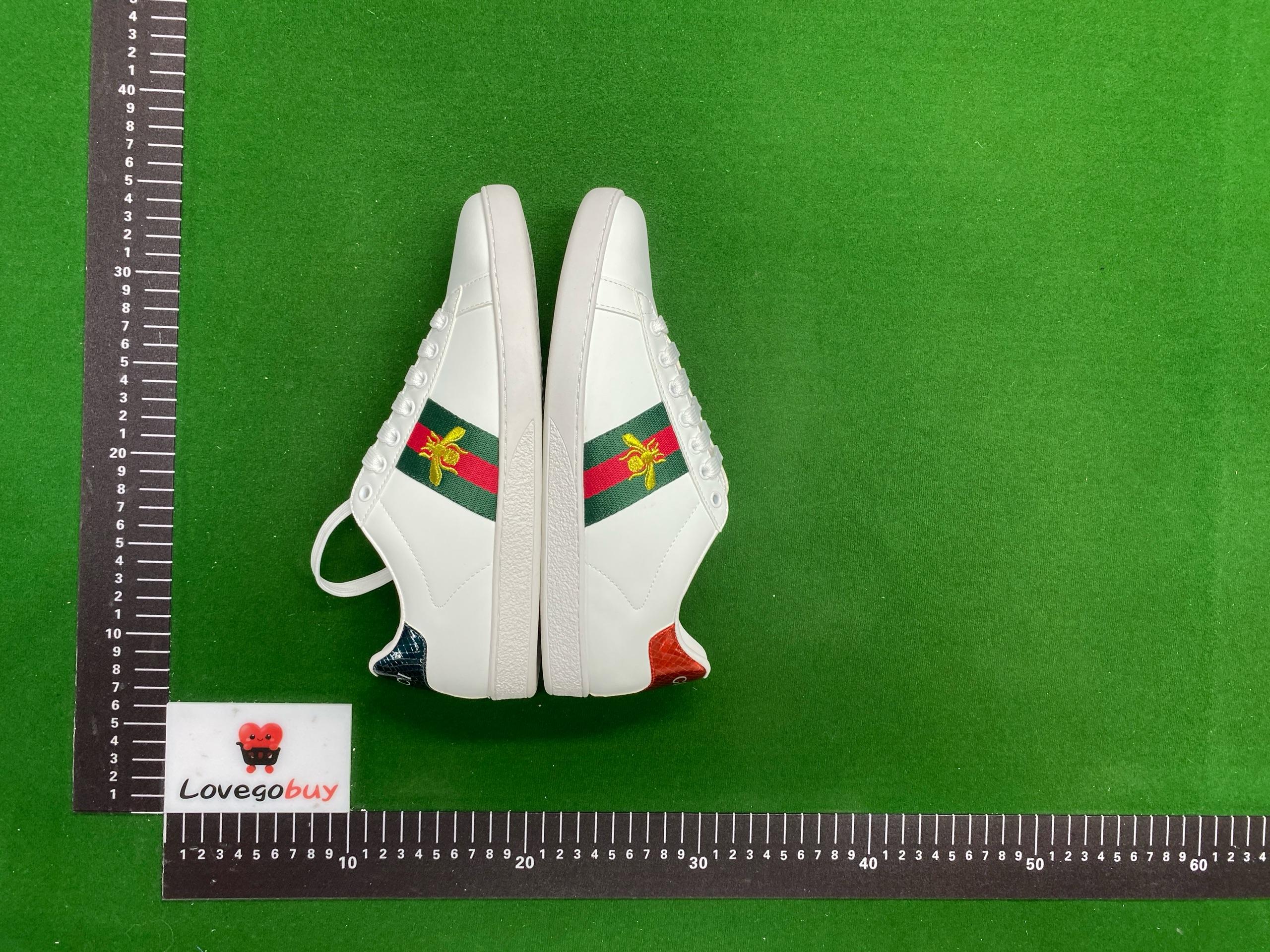 Foto QC 1 de Gucci Ace Leather Sneakers Bee Embroidery Black