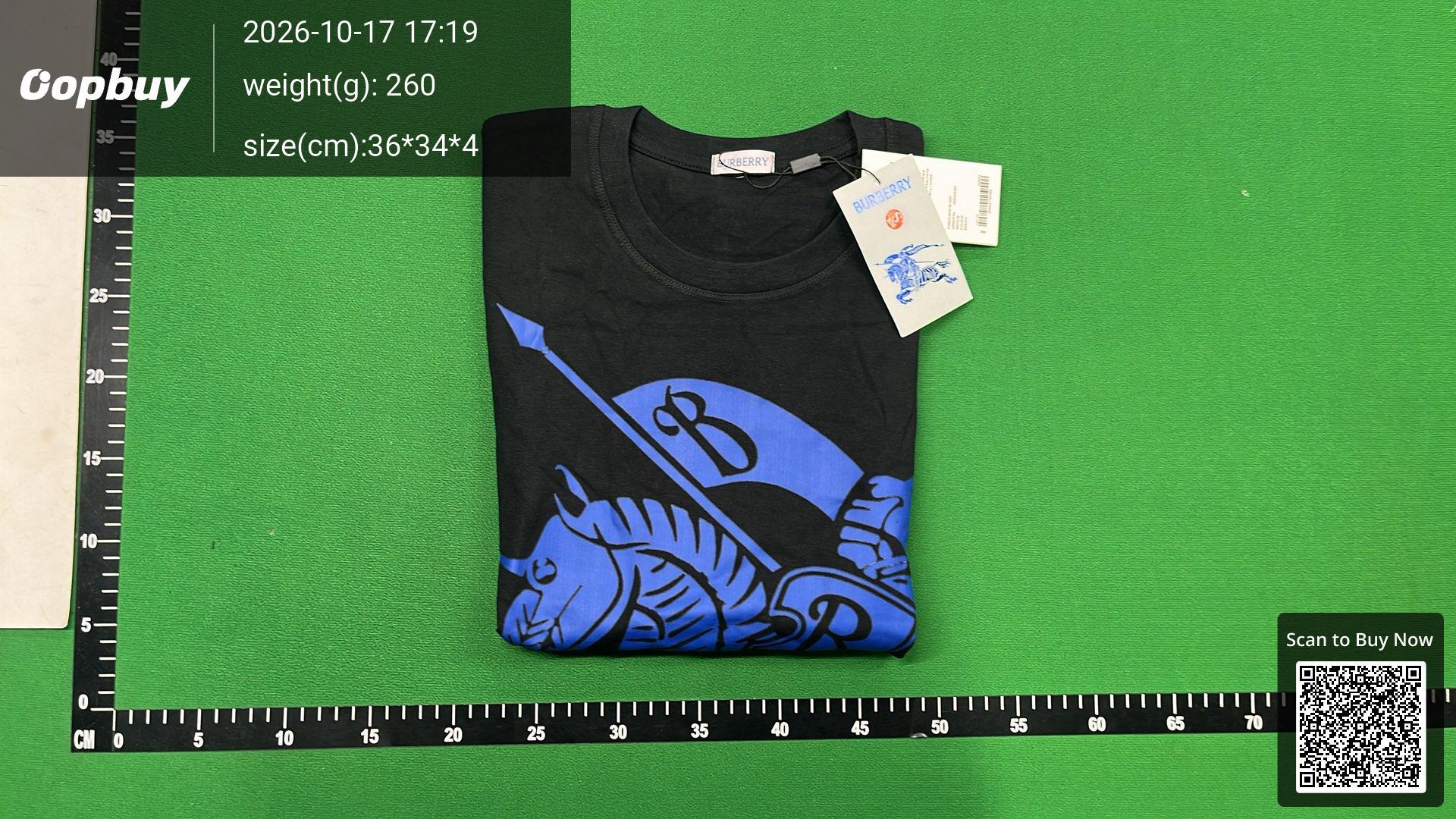 Foto QC 8 de Burberry T-shirt Equestrian Knight White Blue