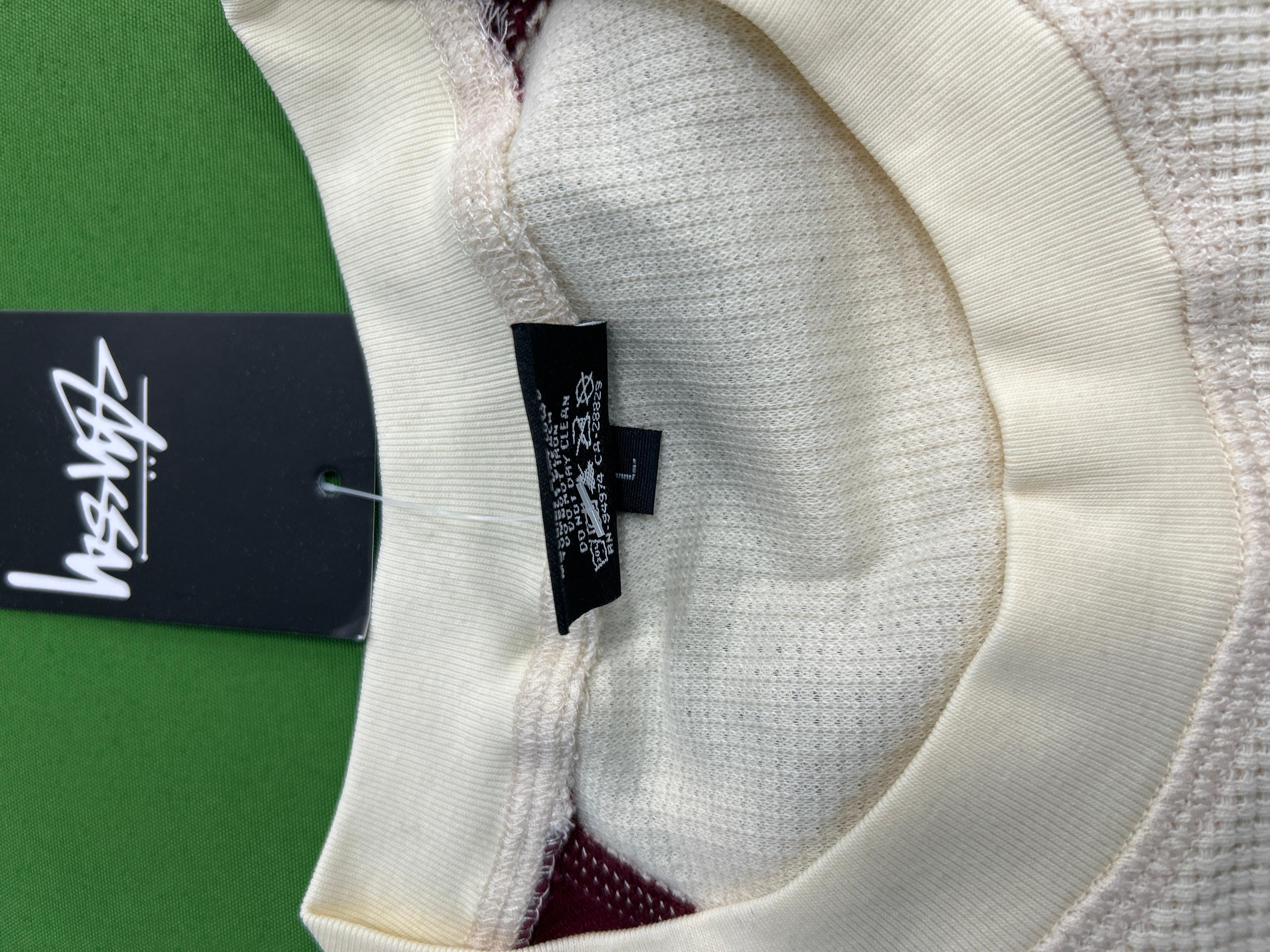 Foto QC 2 de Stussy Waffle Knit Raglan T-shirt Cream Burgundy