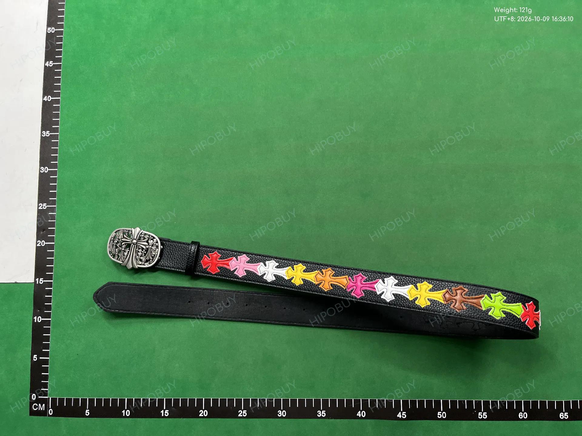 Foto QC 1 de Chrome Hearts Roller Buckle Multicolor Cross Patch Belt Black