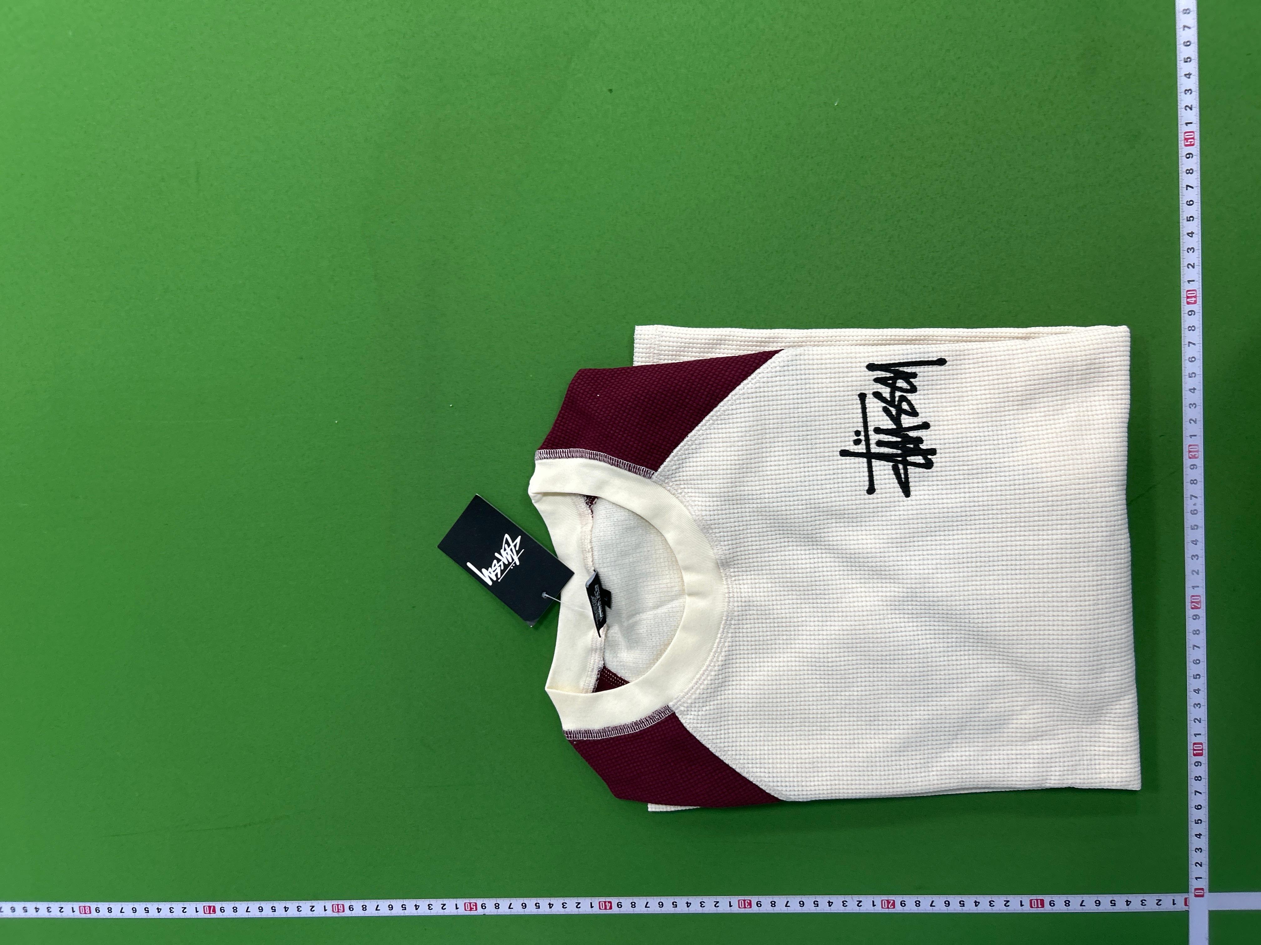 Foto QC 1 de Stussy Waffle Knit Raglan T-shirt Cream Burgundy