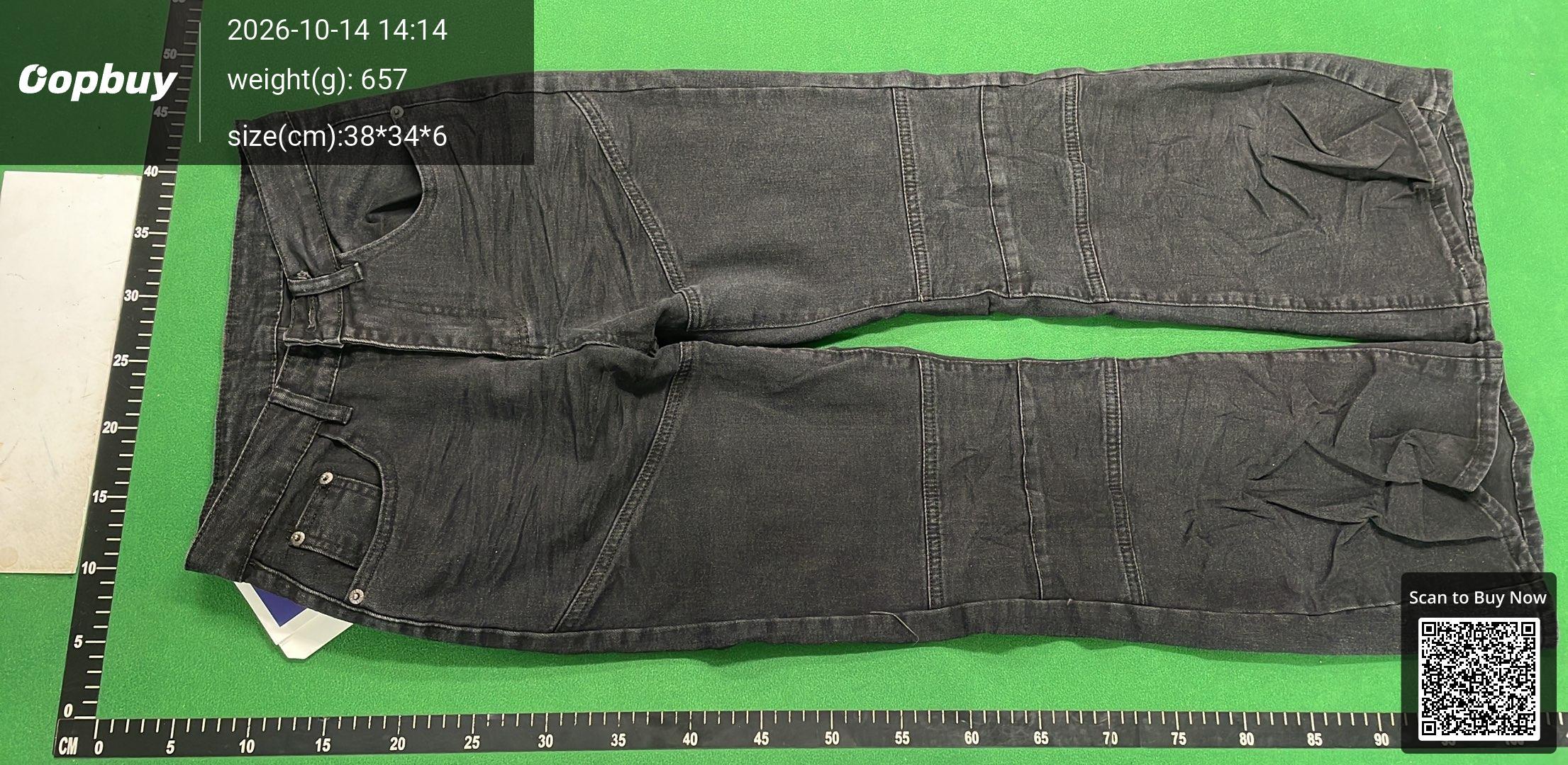 Foto QC 2 de Other Jeans Waxed Coated Biker Panelled Wide Leg Black