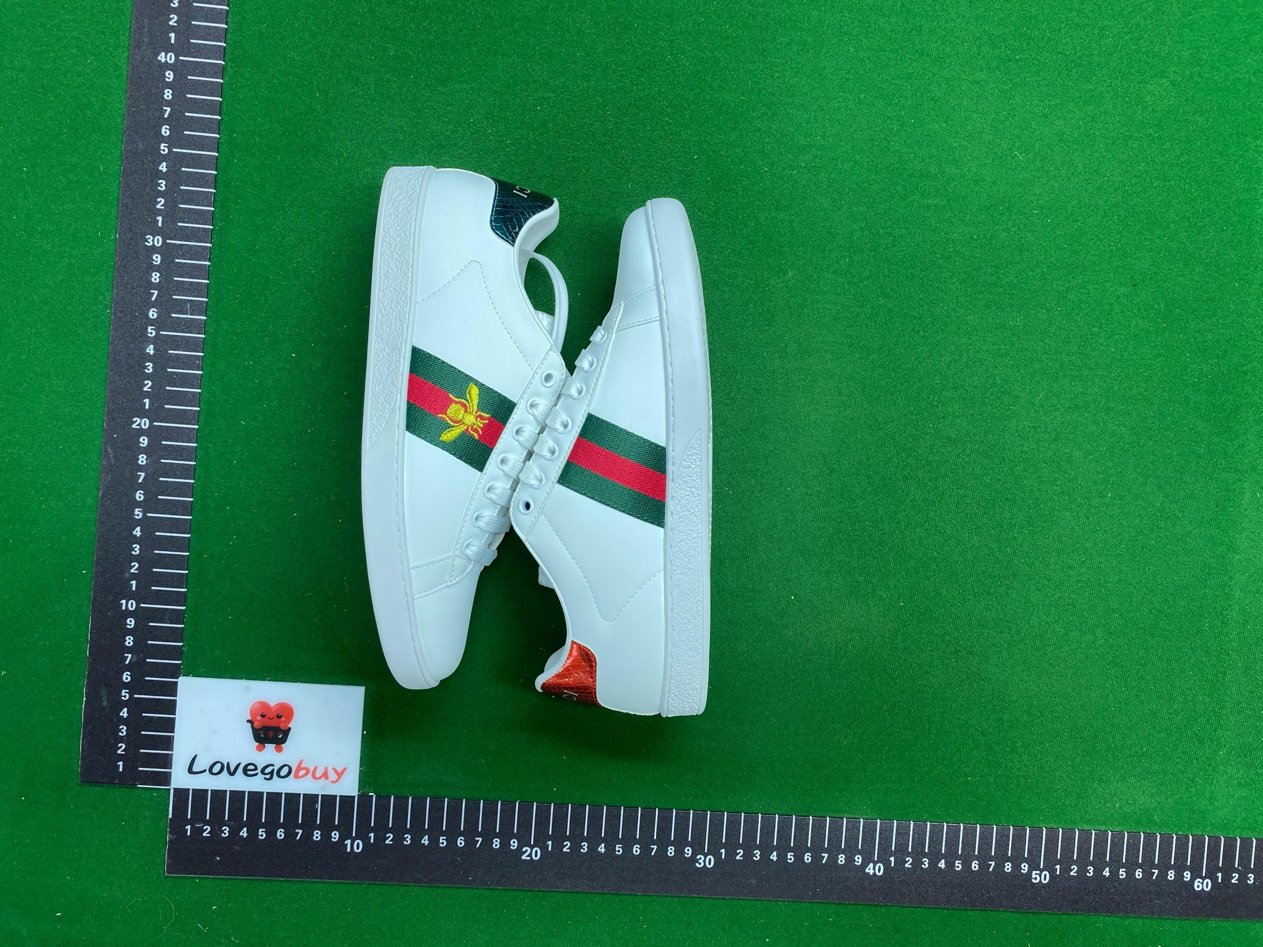 Foto QC 2 de Gucci Ace Leather Sneakers Bee Embroidery Black