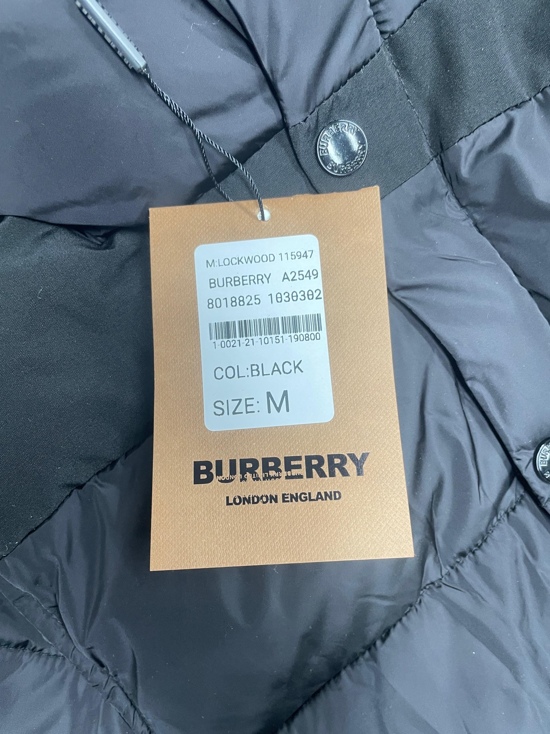 Foto QC 3 de Burberry Puffer Jacket Detachable Hood Check Lining Black