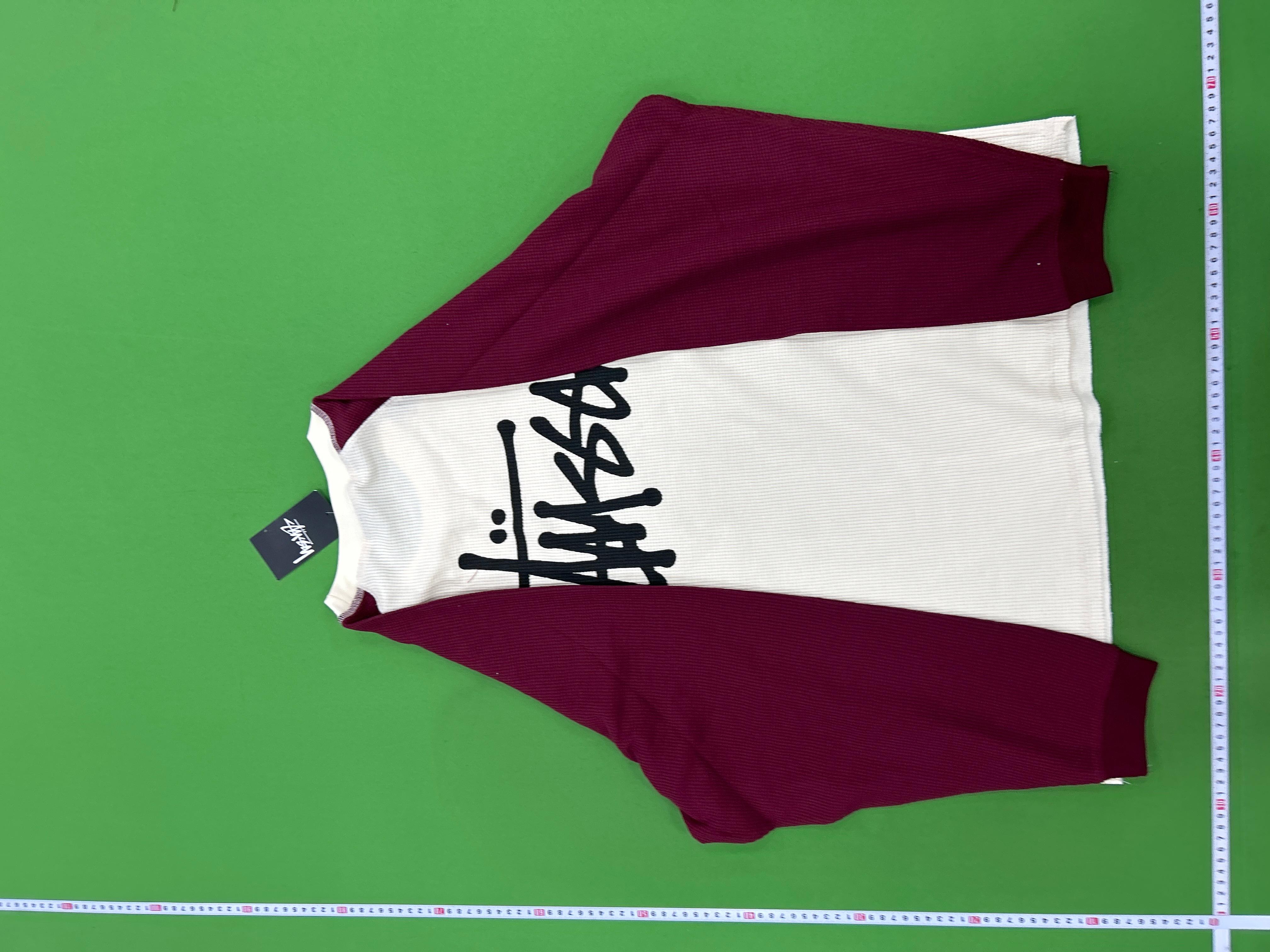 Foto QC 8 de Stussy Waffle Knit Raglan T-shirt Cream Burgundy