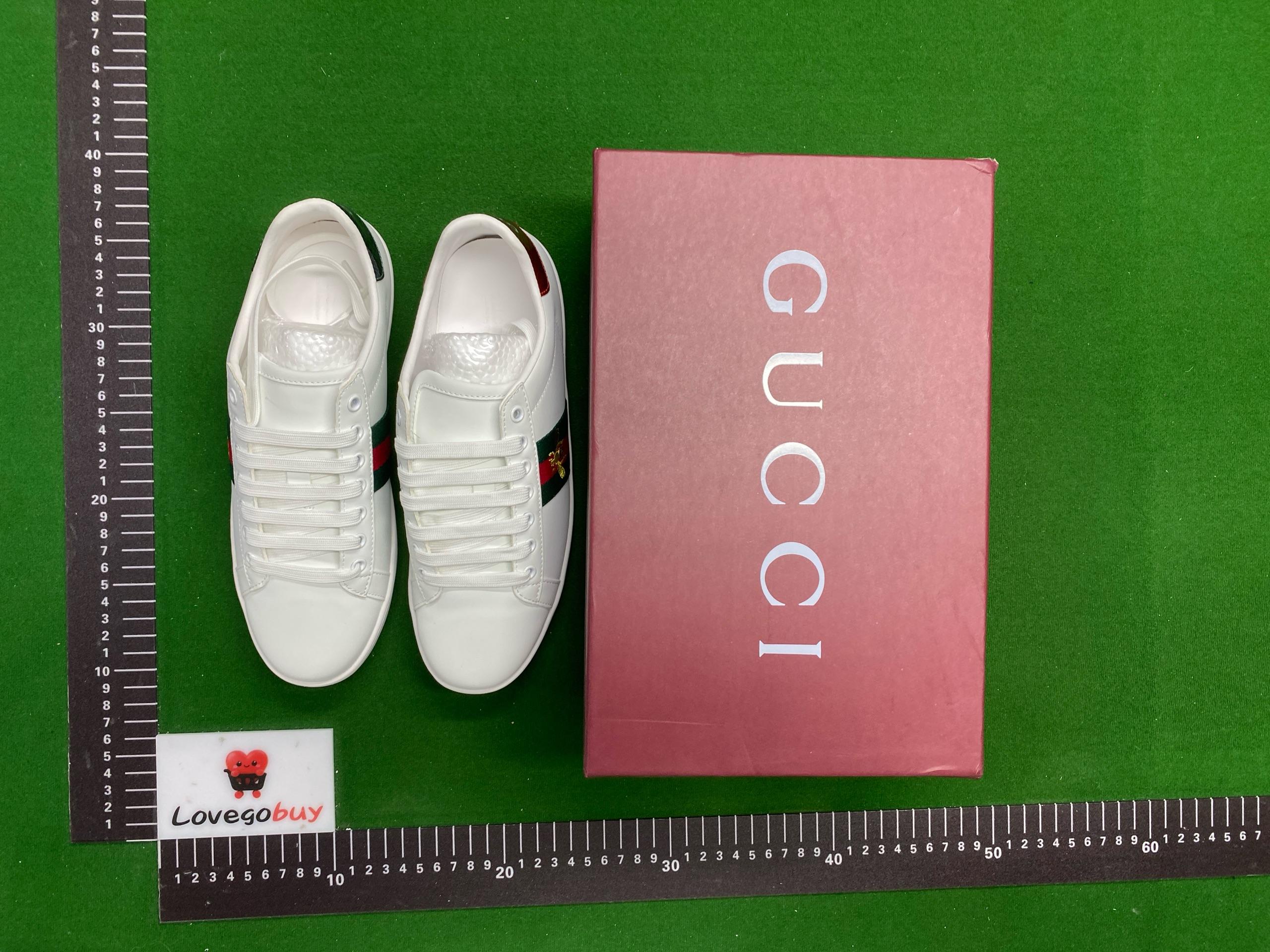 Foto QC 6 de Gucci Ace Leather Sneakers Bee Embroidery Black