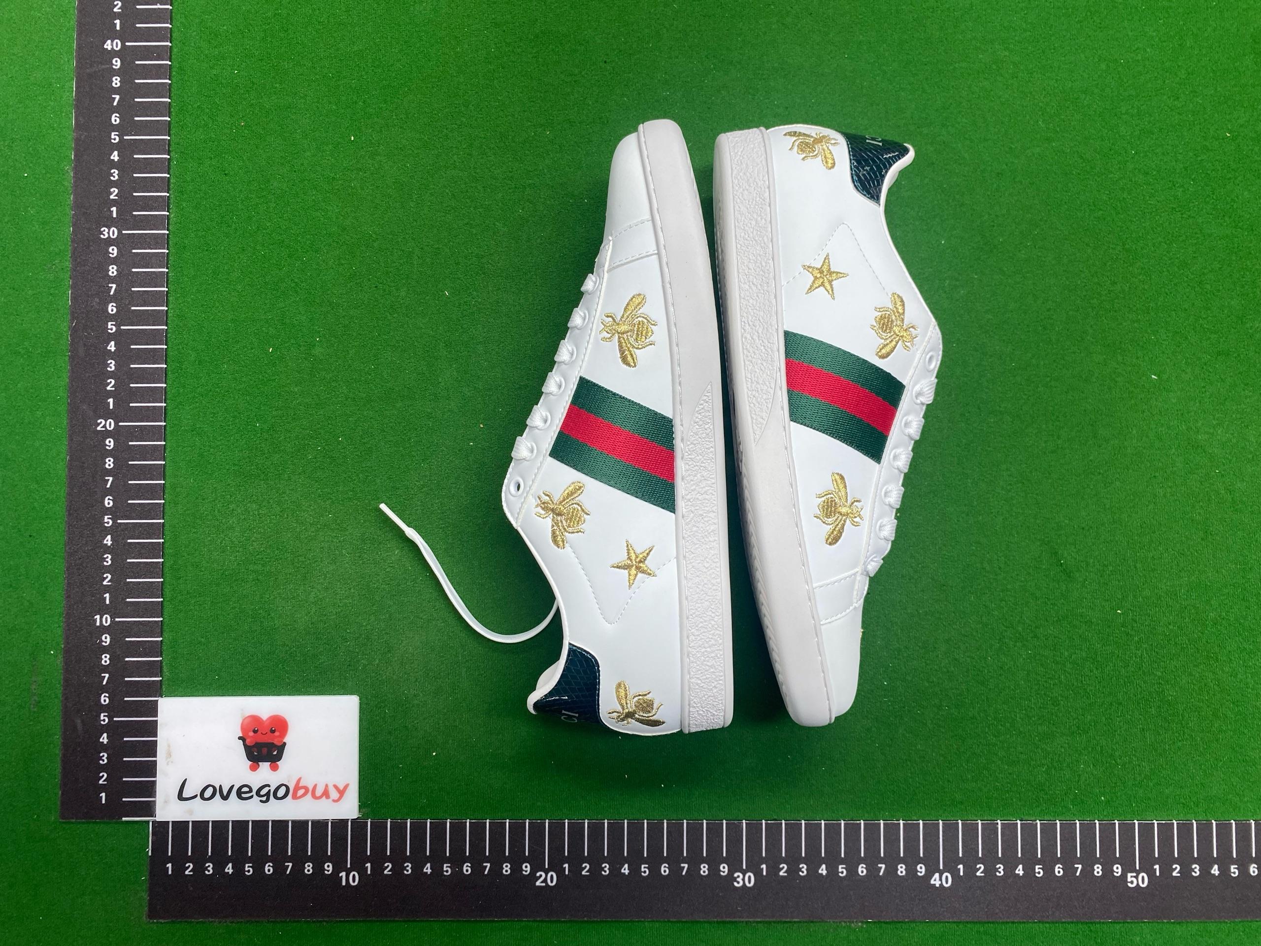 Foto QC 8 de Gucci Ace Leather Sneakers Bee Embroidery Black