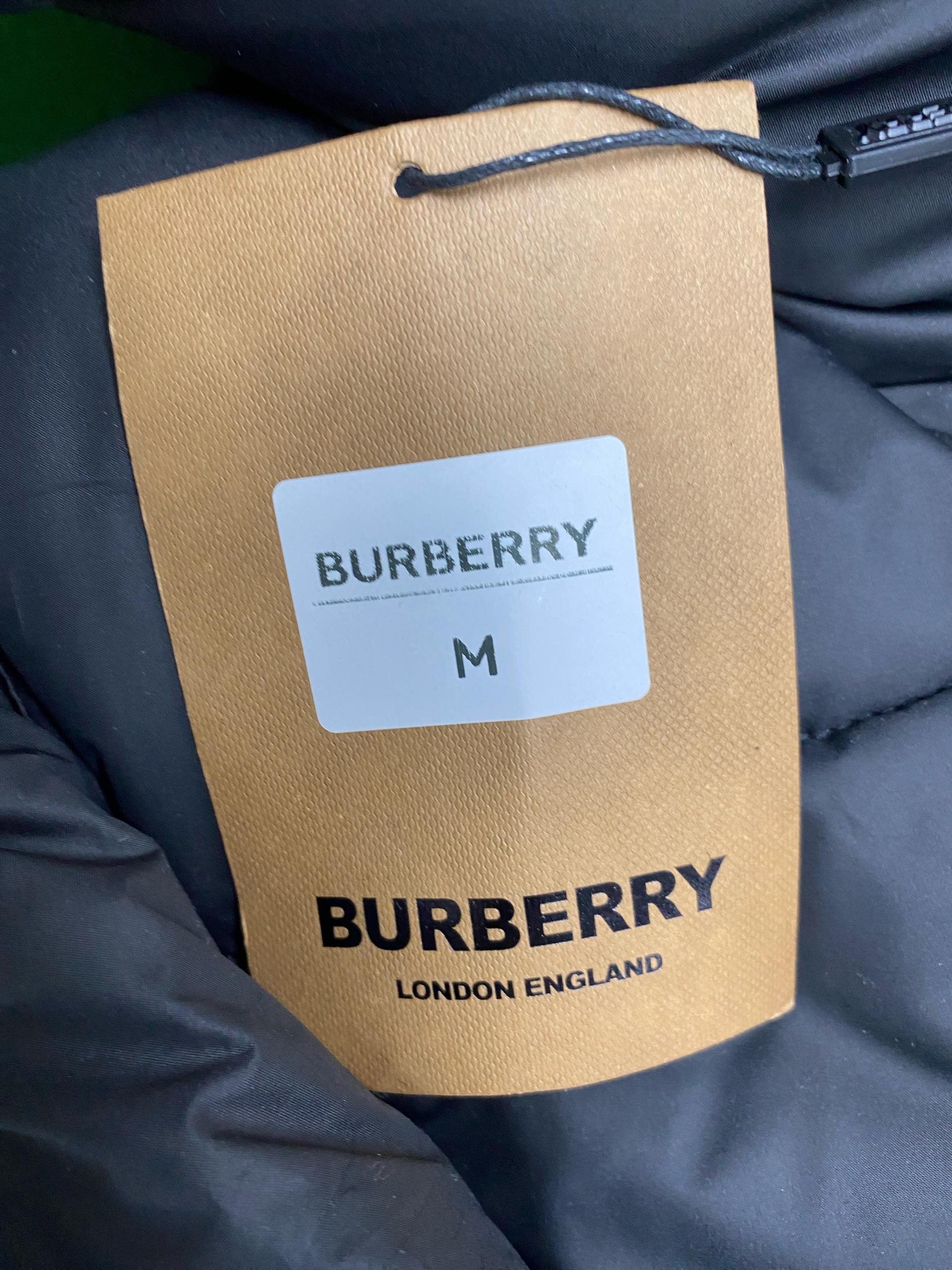 Foto QC 5 de Burberry Puffer Jacket Detachable Hood Check Lining Black