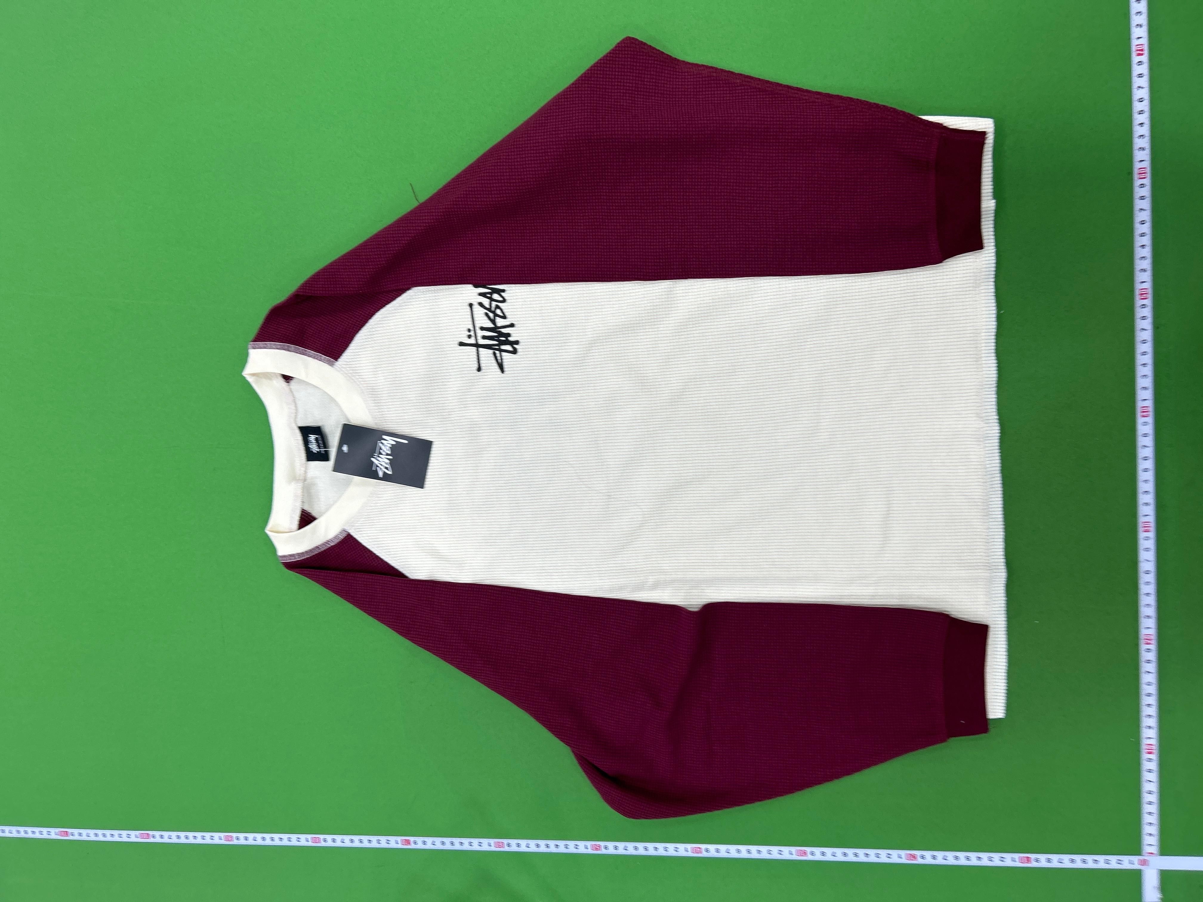 Foto QC 7 de Stussy Waffle Knit Raglan T-shirt Cream Burgundy