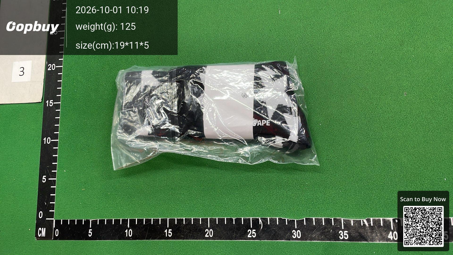Foto QC 4 de BAPE Sta Crew Socks Pattern White Black