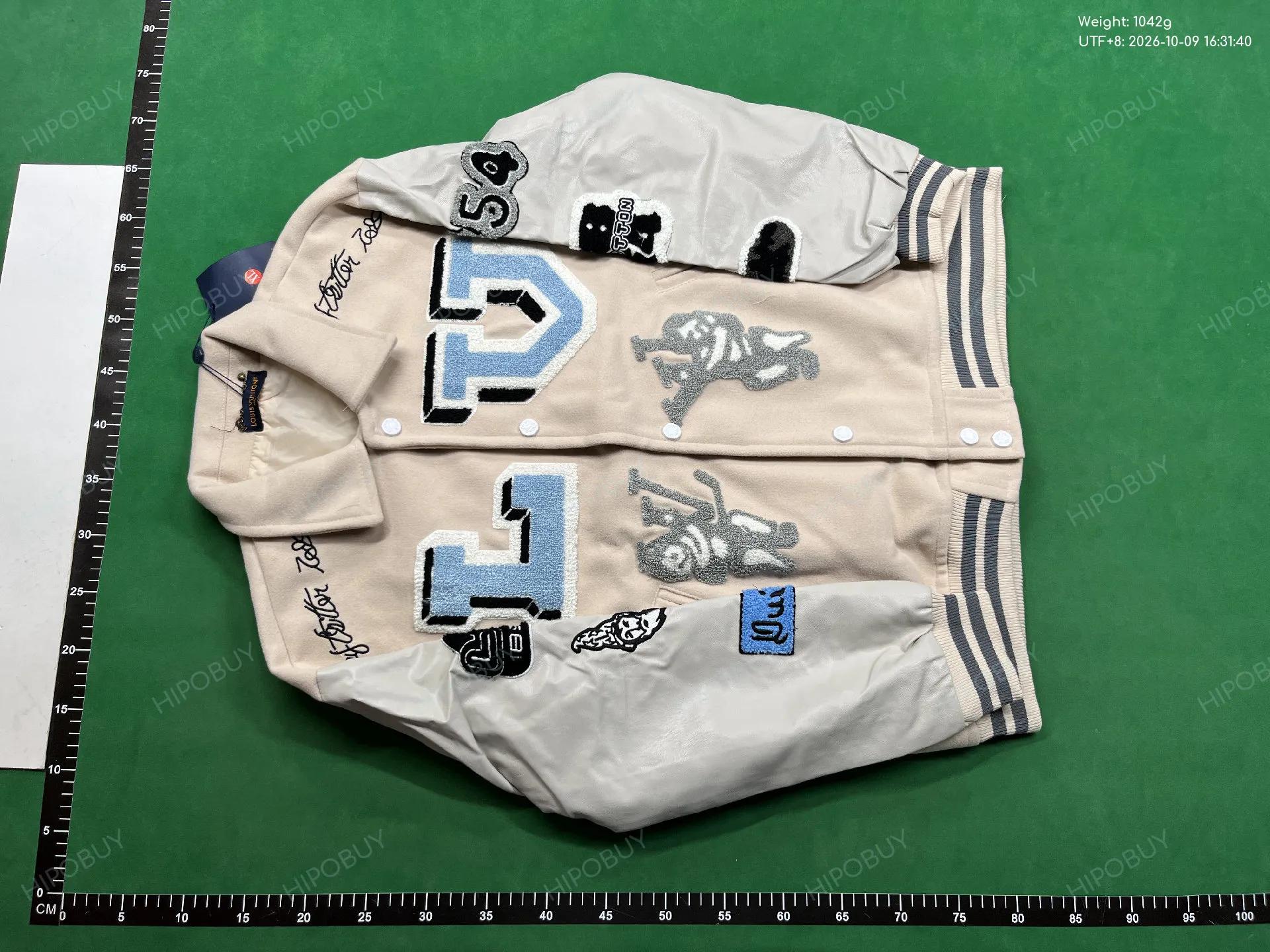 Foto QC 6 de Louis Vuitton Varsity Jacket Skeleton Embroidery Green White