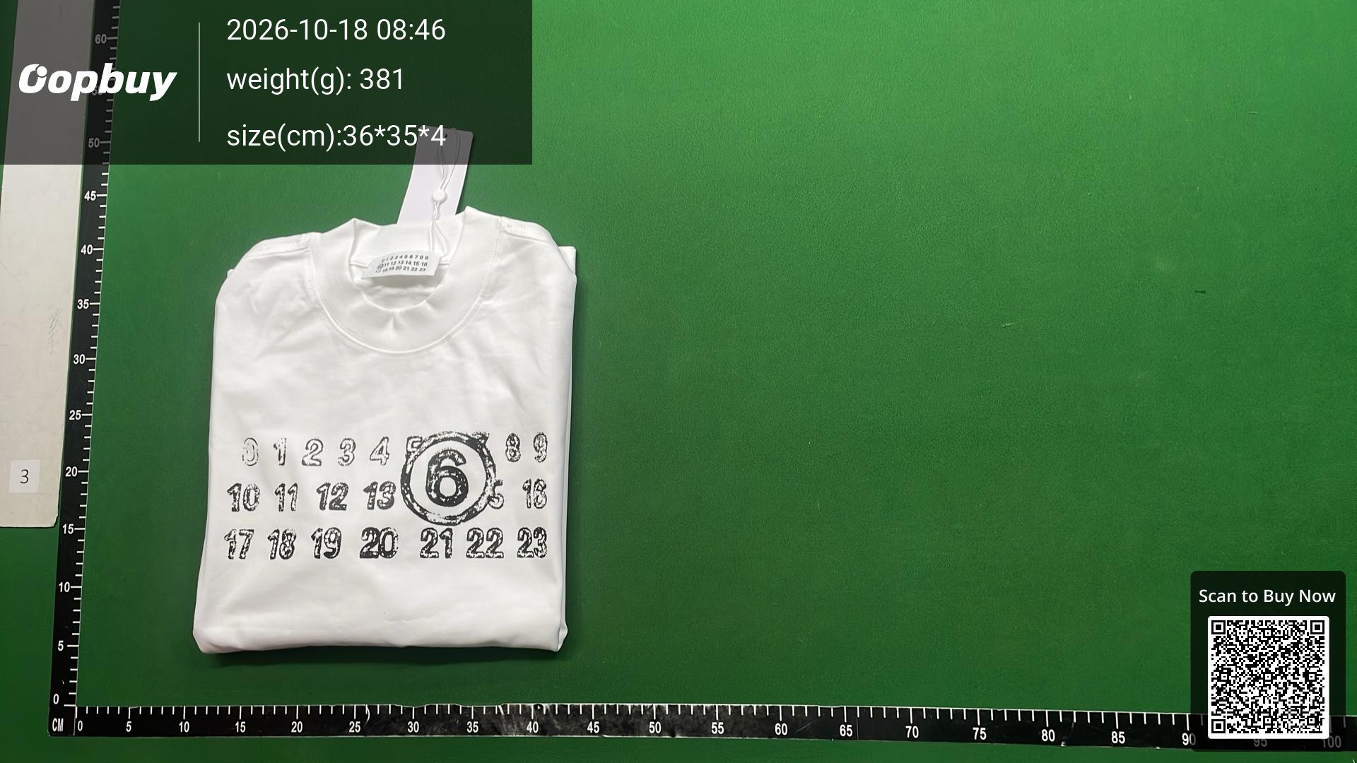 Foto QC 2 de MM6 Maison Margiela Numeric Signature Long Sleeve T-shirt White
