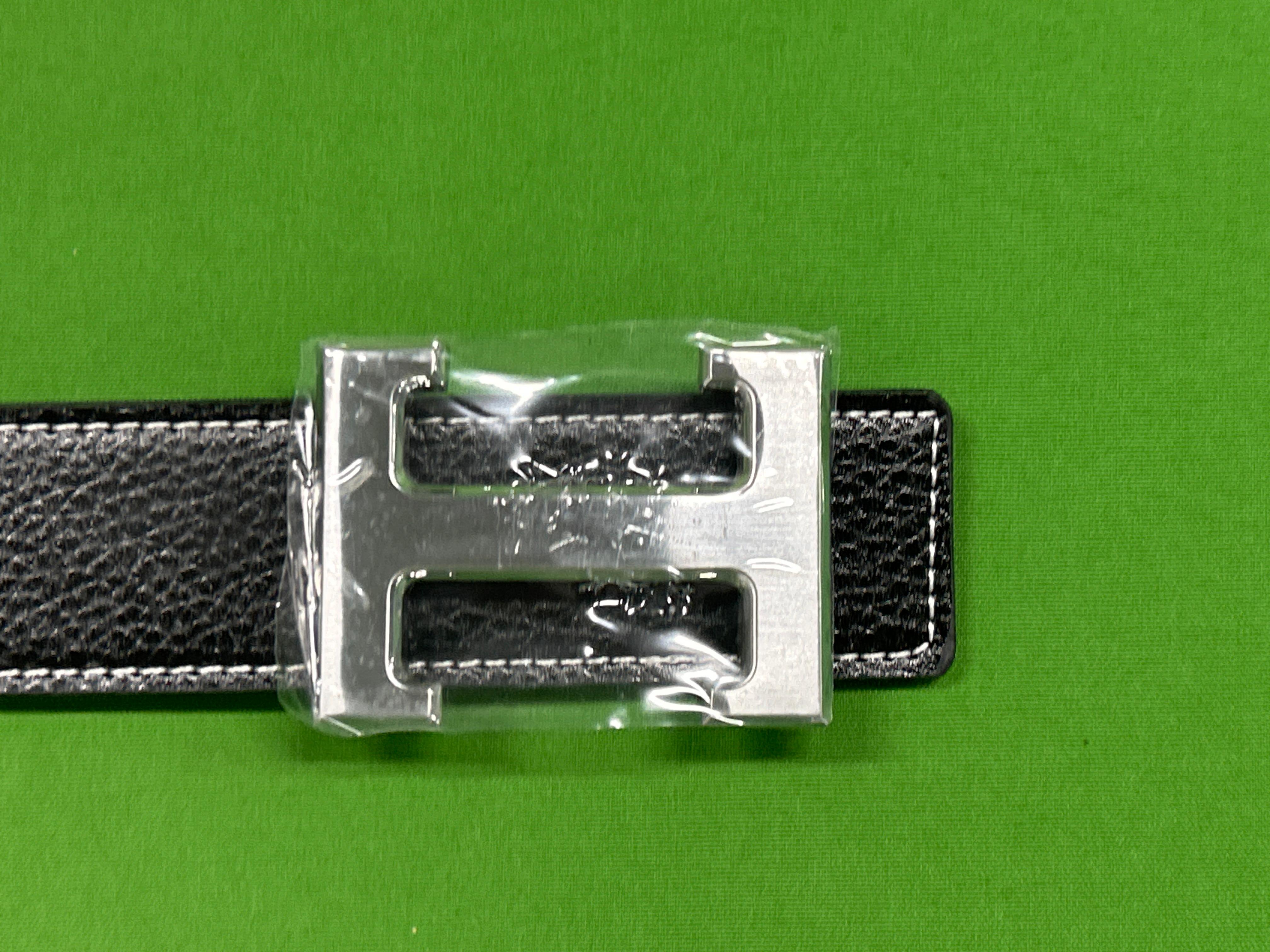 Foto QC 8 de Hermes H Buckle Reversible Belt White Black