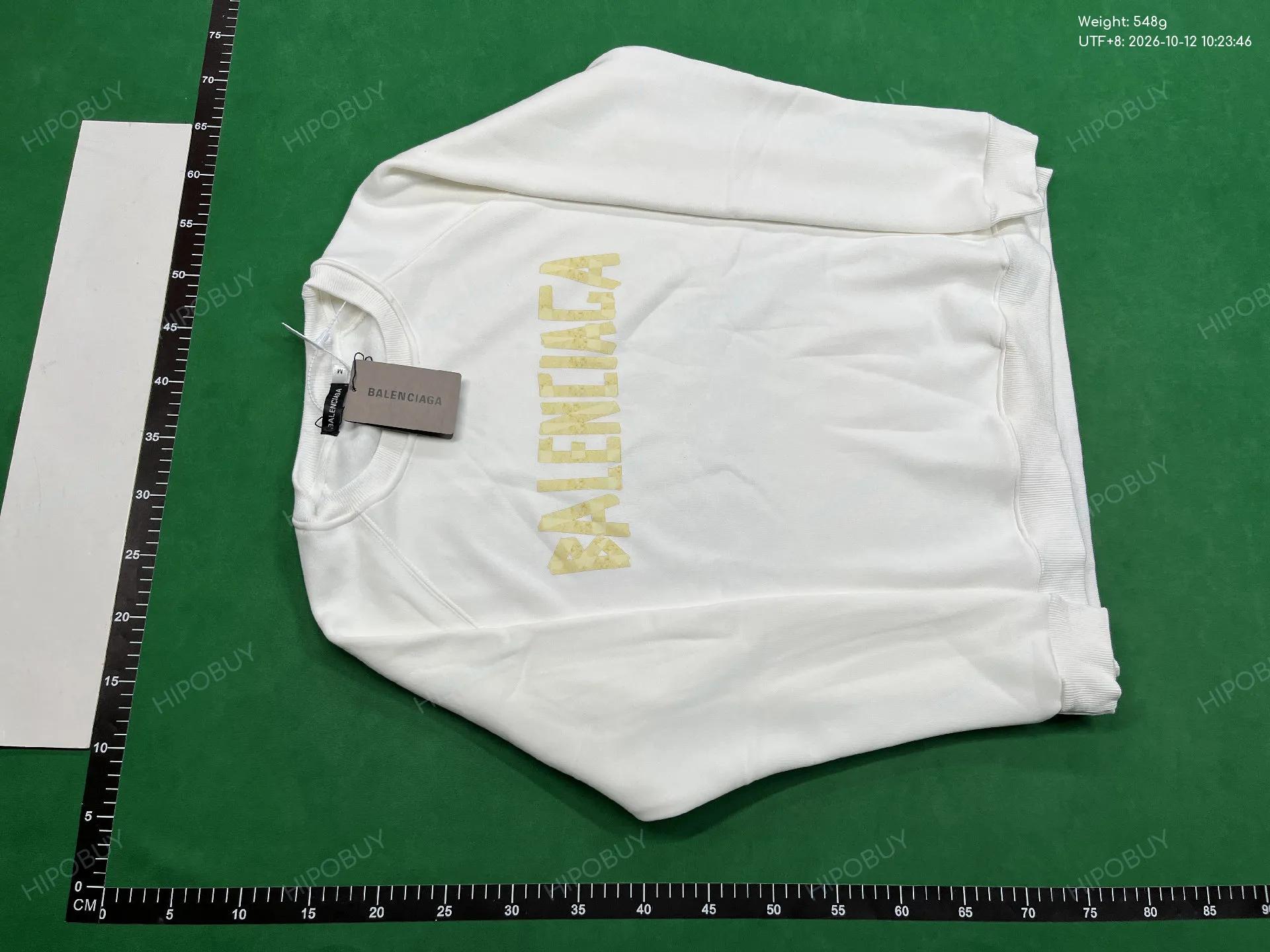 Foto QC 2 de Balenciaga Tape Print Crewneck Sweater Black