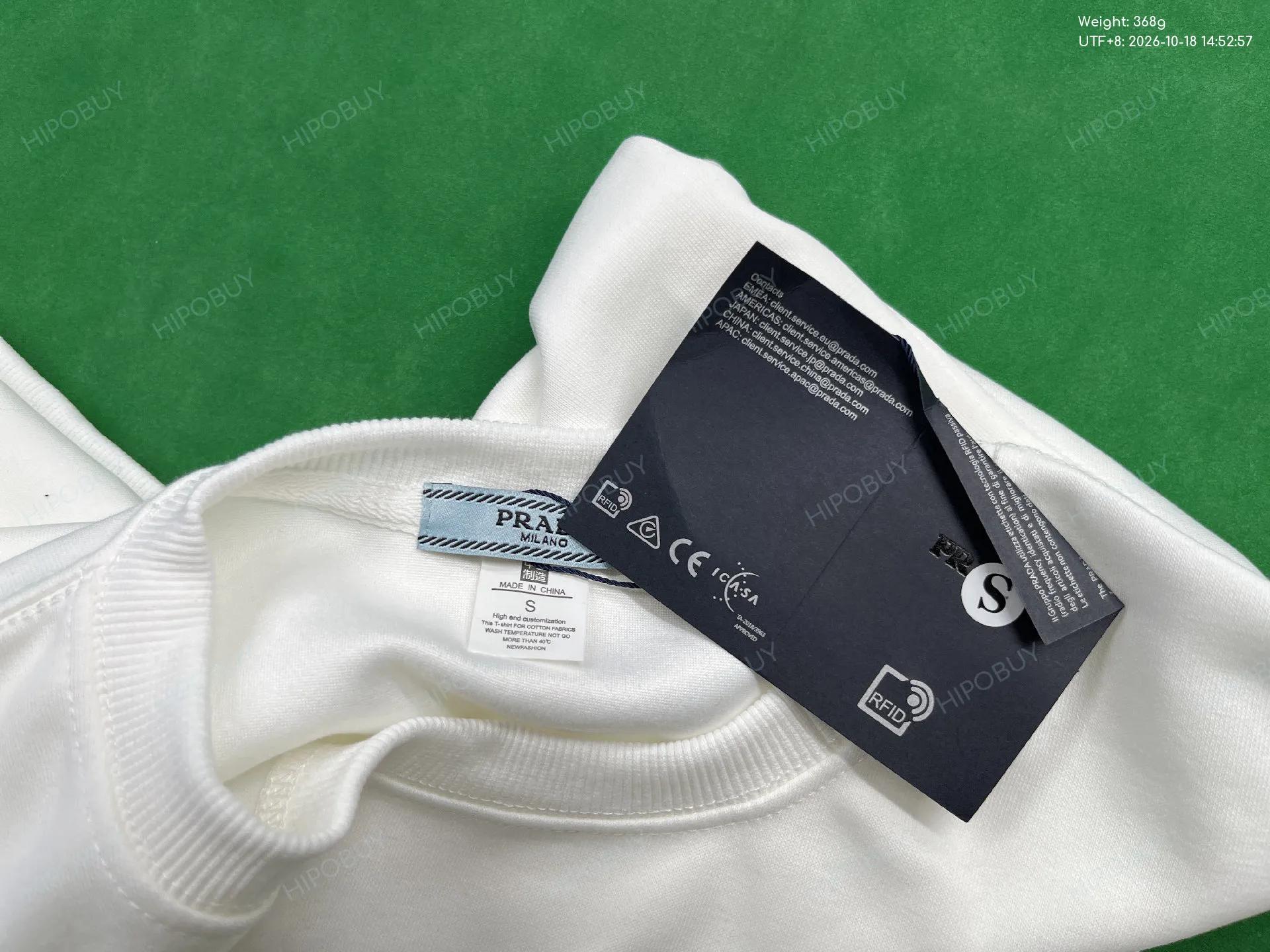 Foto QC 1 de Prada Triangle Logo Crewneck Sweater Black