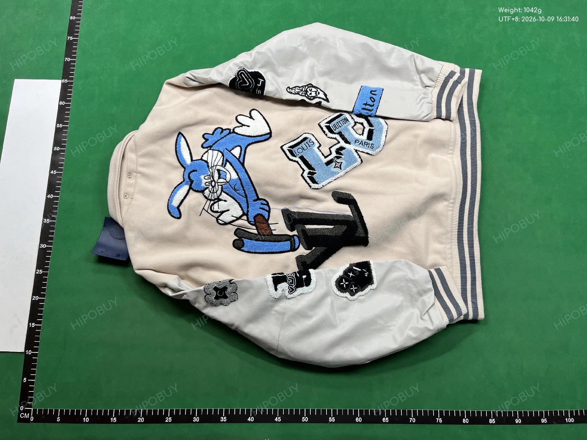 Foto QC 7 de Louis Vuitton Varsity Jacket Skeleton Embroidery Green White