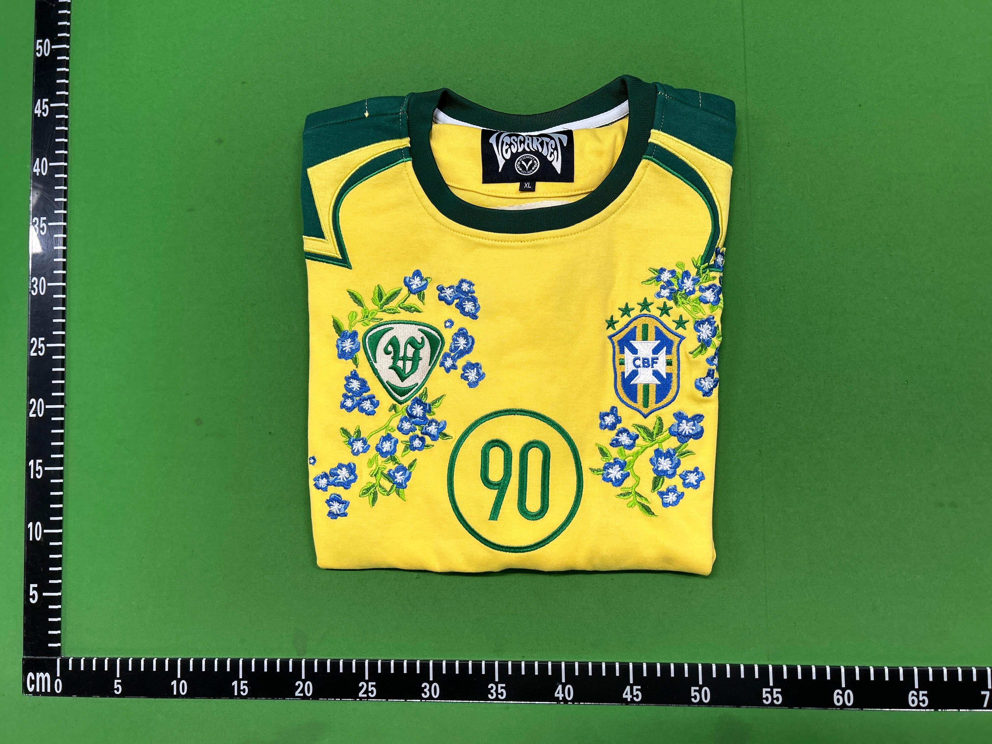 Foto QC 1 de Vescartes x Brazil Retro 2004/05 Home Floral Total 90 Jersey Yellow/Green
