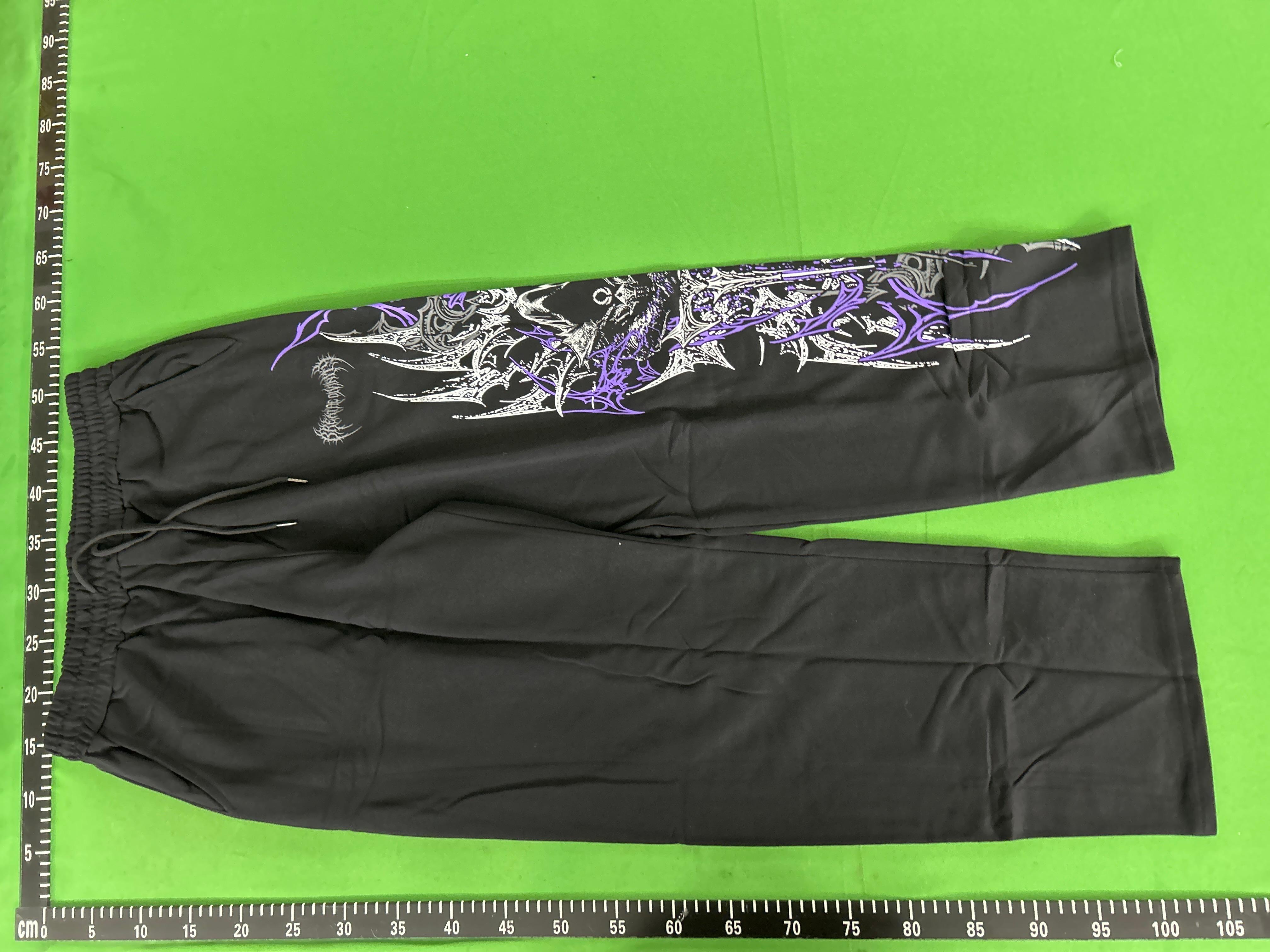 Foto QC 3 de Breathedivinity Sweatpants Straight Wide Leg Printed Black