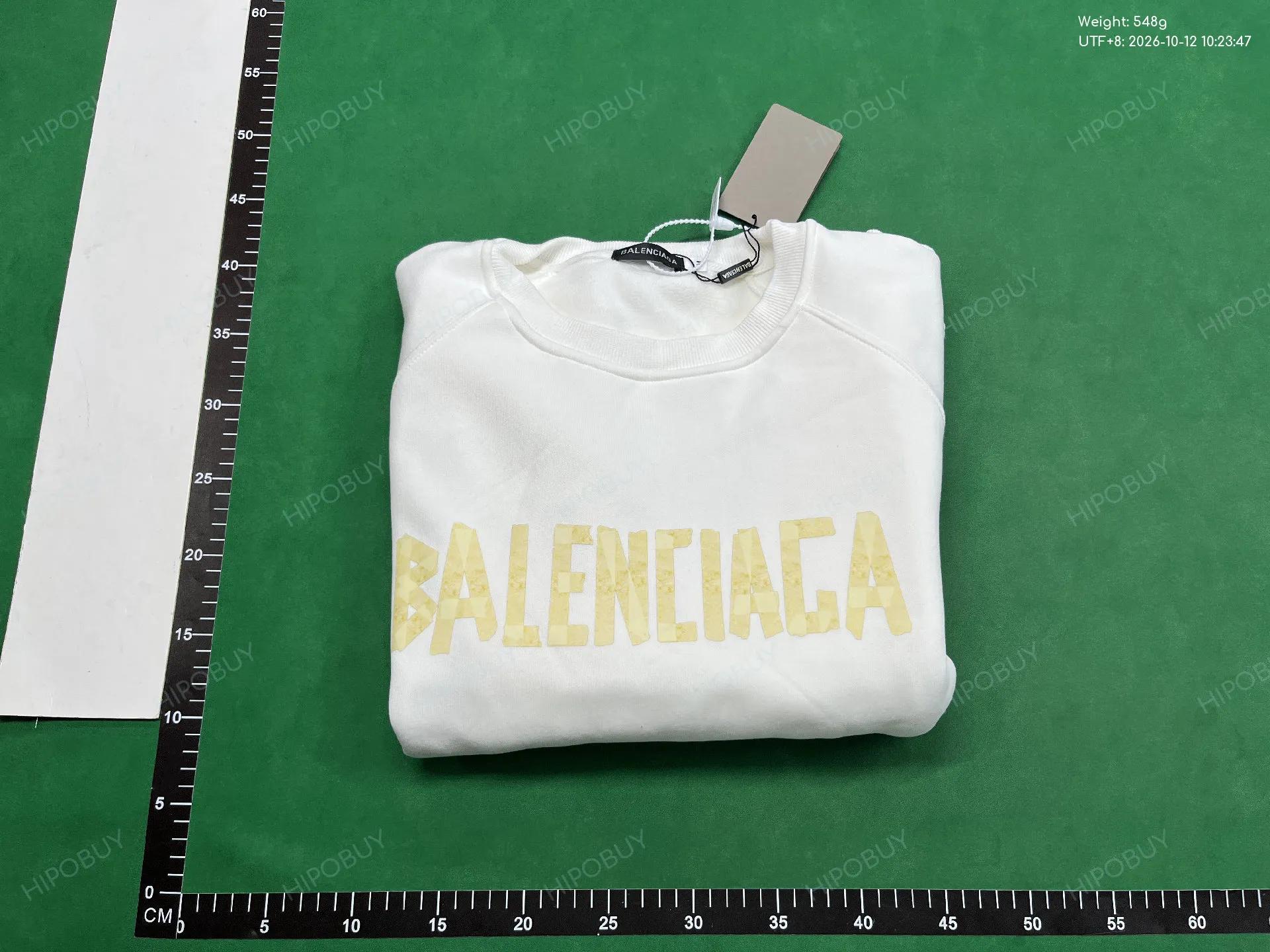 Foto QC 4 de Balenciaga Tape Print Crewneck Sweater Black