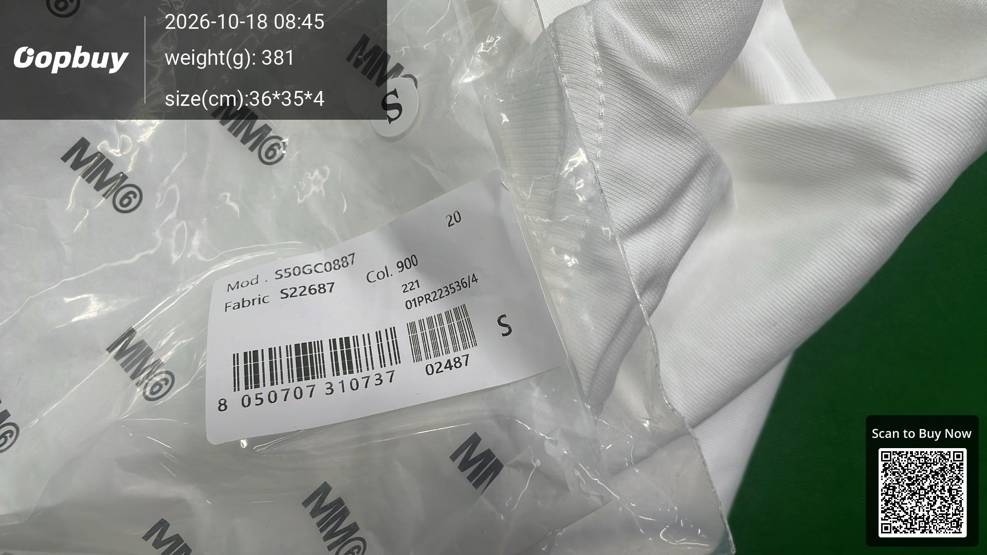 Foto QC 1 de MM6 Maison Margiela Numeric Signature Long Sleeve T-shirt White