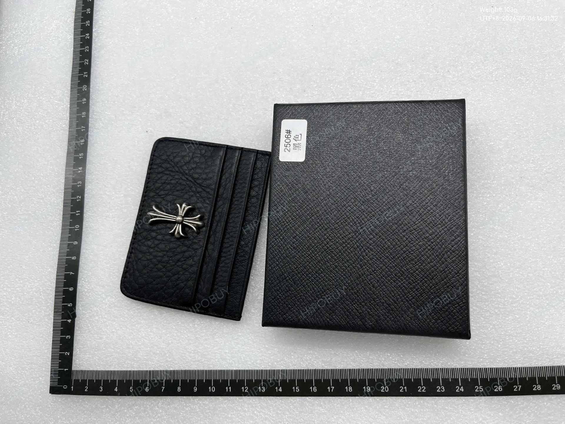 Foto QC 7 de Chrome Hearts Cross Patch Zip Card Holder Leather Black