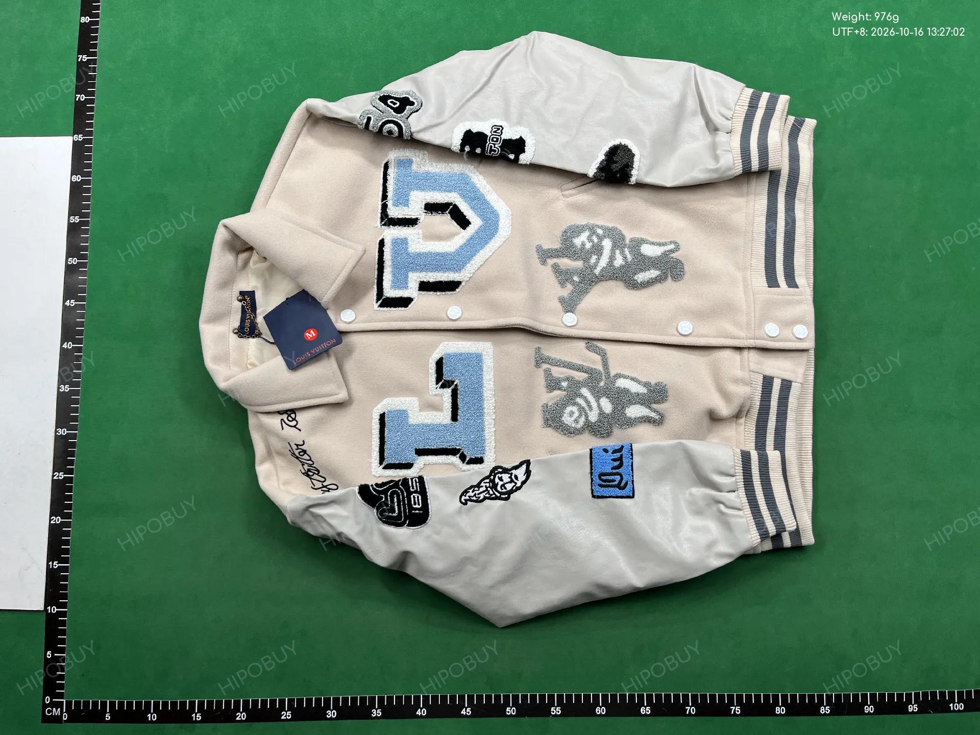 Foto QC 2 de Louis Vuitton Varsity Jacket Skeleton Embroidery Green White