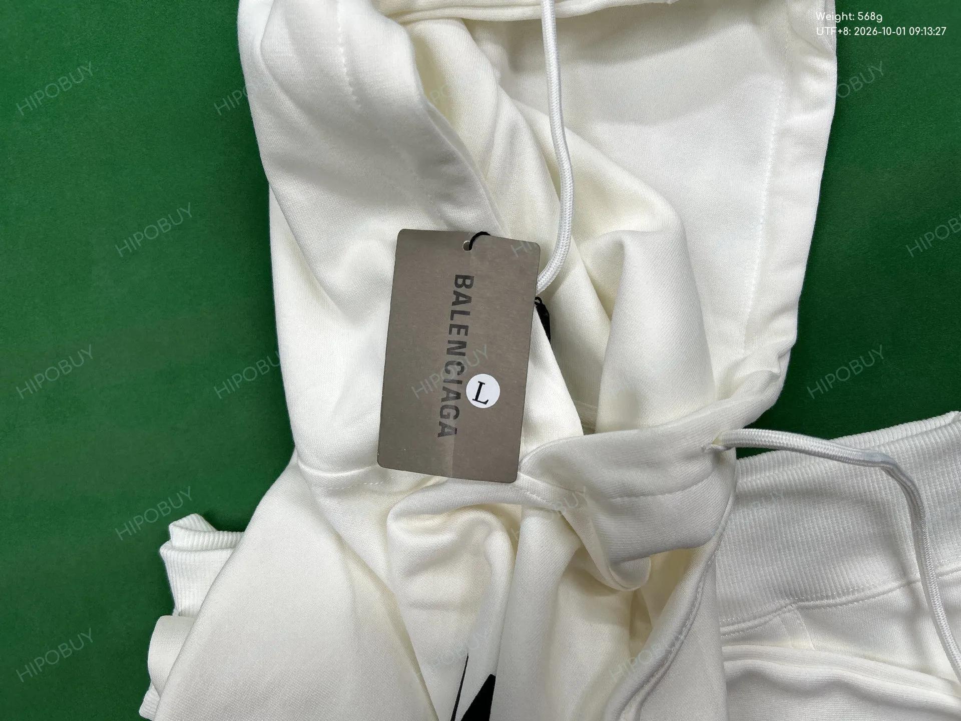 Foto QC 8 de Balenciaga Tape Print Hoodie Jacket Black