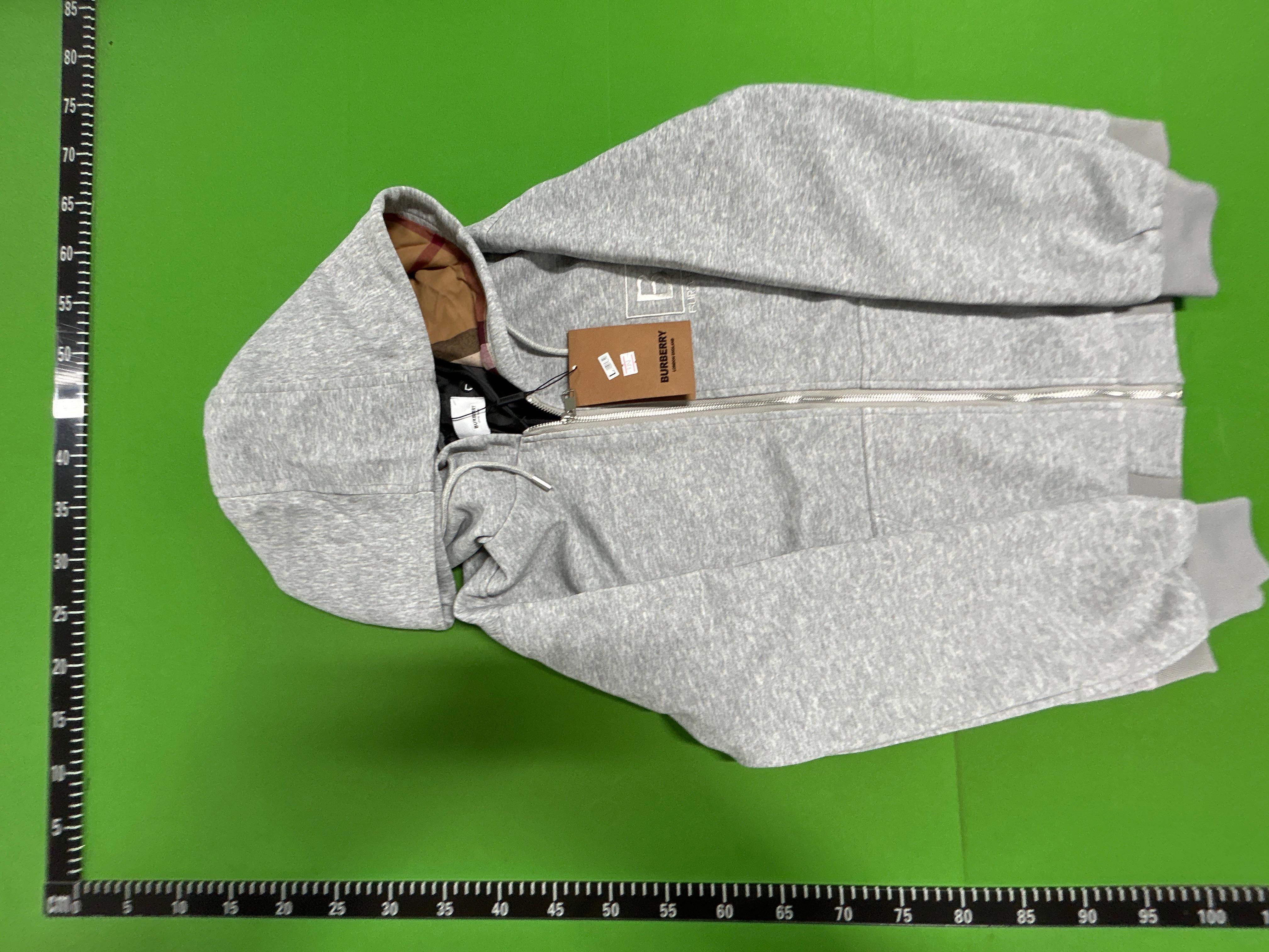 Foto QC 4 de Burberry Zip Sweater Check Lined Hoodie Grey