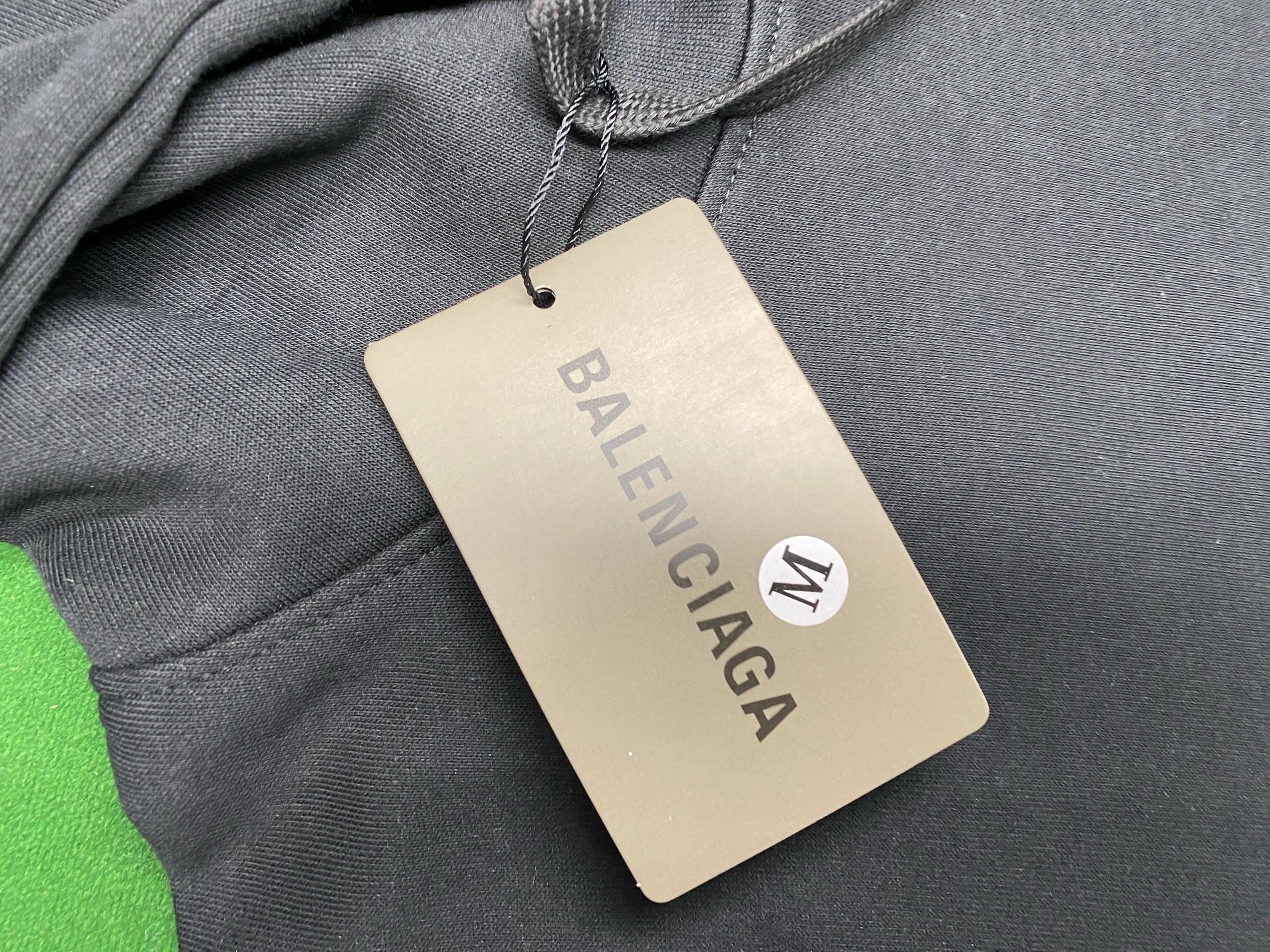Foto QC 5 de Balenciaga Tape Print Hoodie Jacket Black